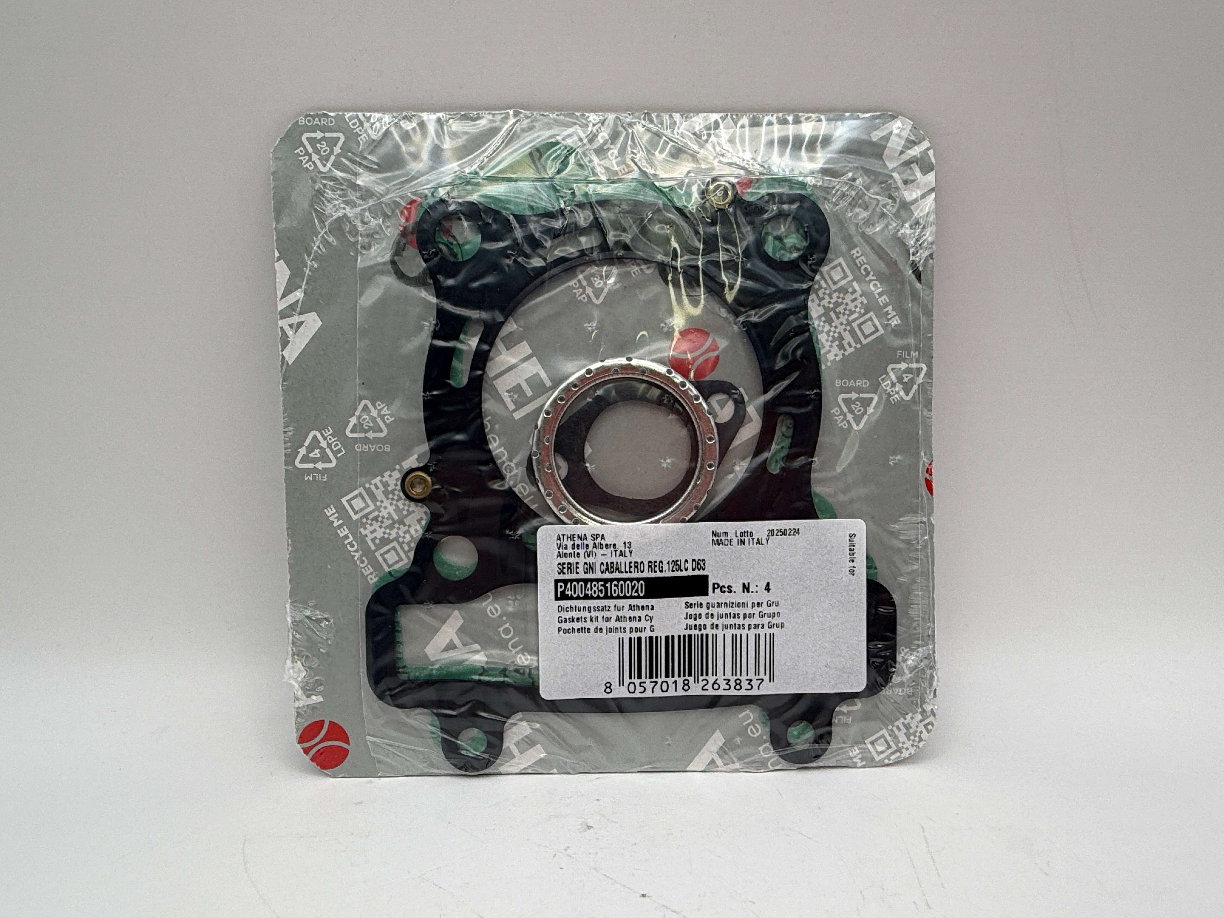 Athena Big Bore Top Gasket Set 63.00mm (+9.00mm) Honda NSR125, CRM125 (182cc)