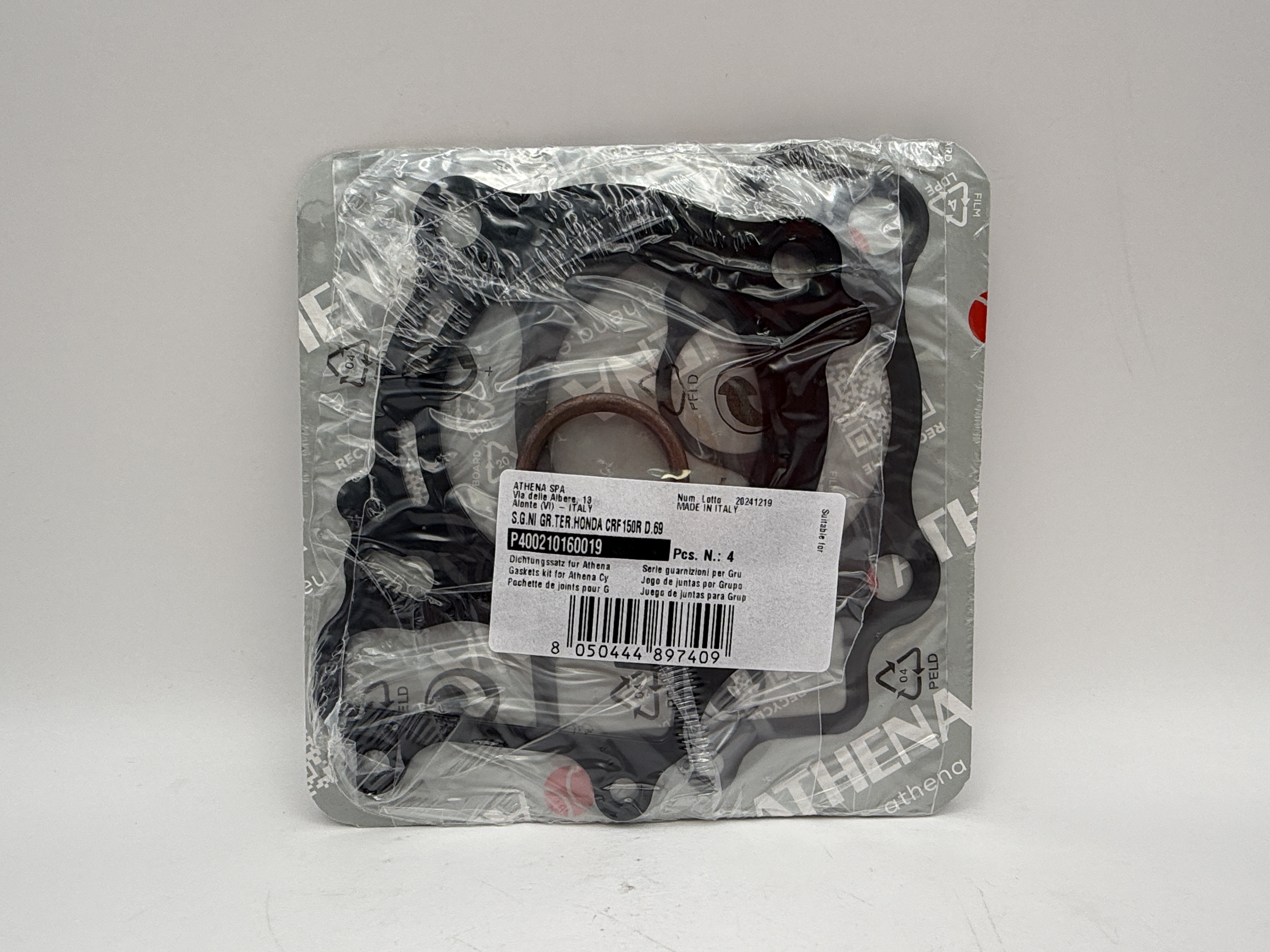 Athena Big Bore Top Gasket Set 69.00mm(+3.00mm)Honda CRF150R 07-10 (163.5cc) (Fits: 121382AL)