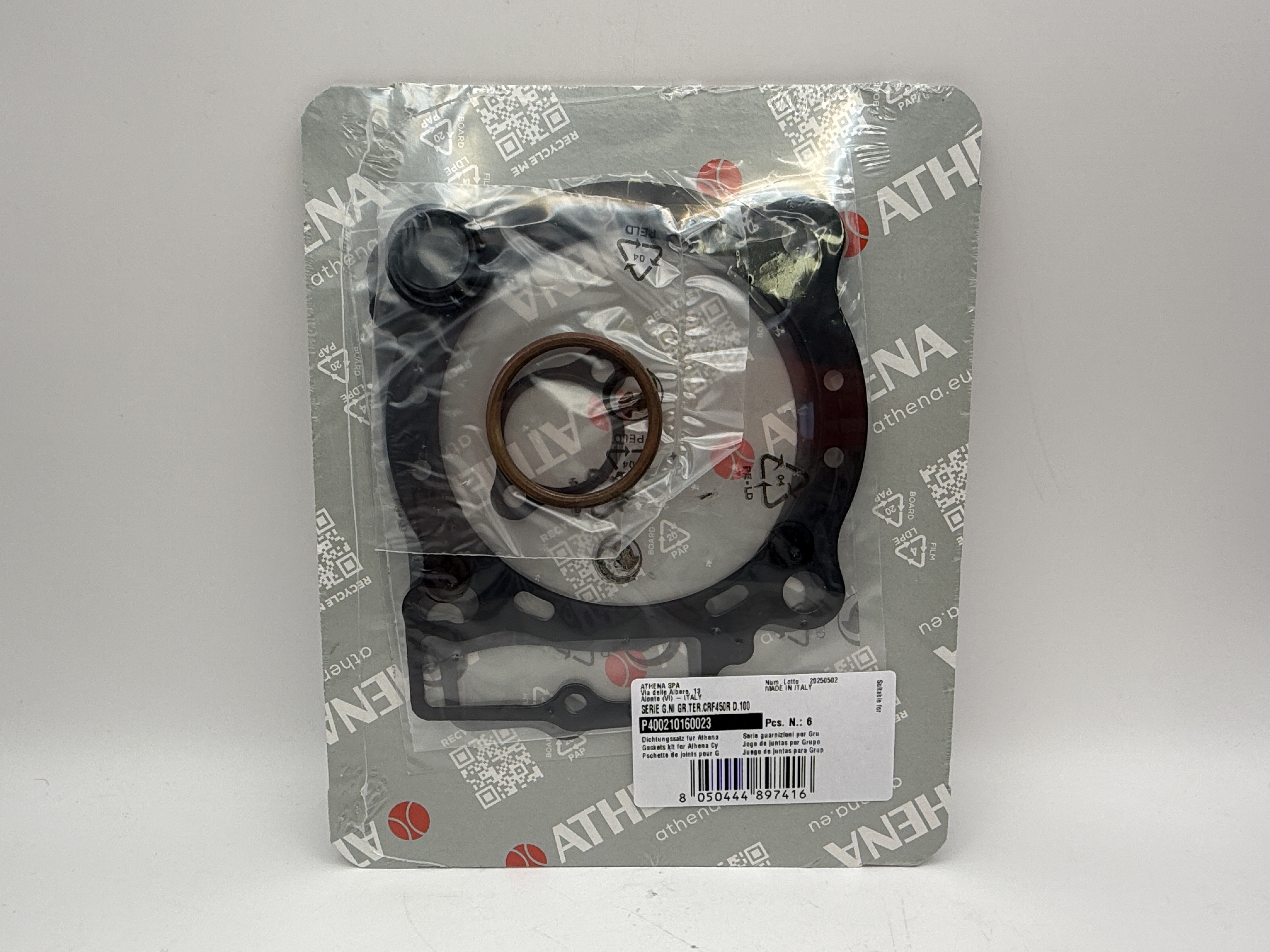 Athena Big Bore Top Gasket Set 100.00mm (+4.00mm) Honda CRF450R 09-16 (490cc) (Fits: 121666AN)