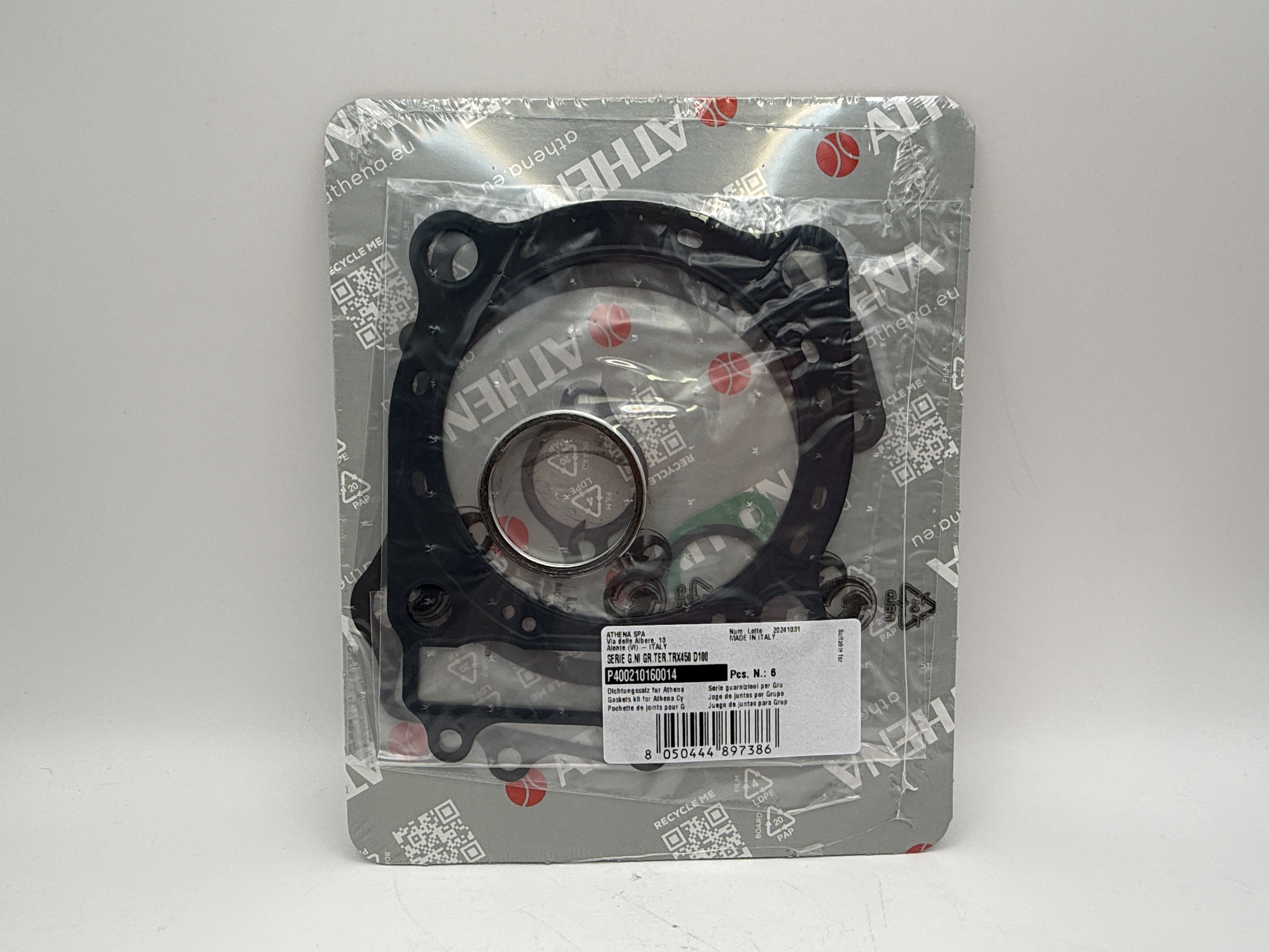Athena Big Bore Top Gasket Set 100.00mm (+4.00mm) Honda TRX450R 06-14 (490cc) (Fits: 121677AN)