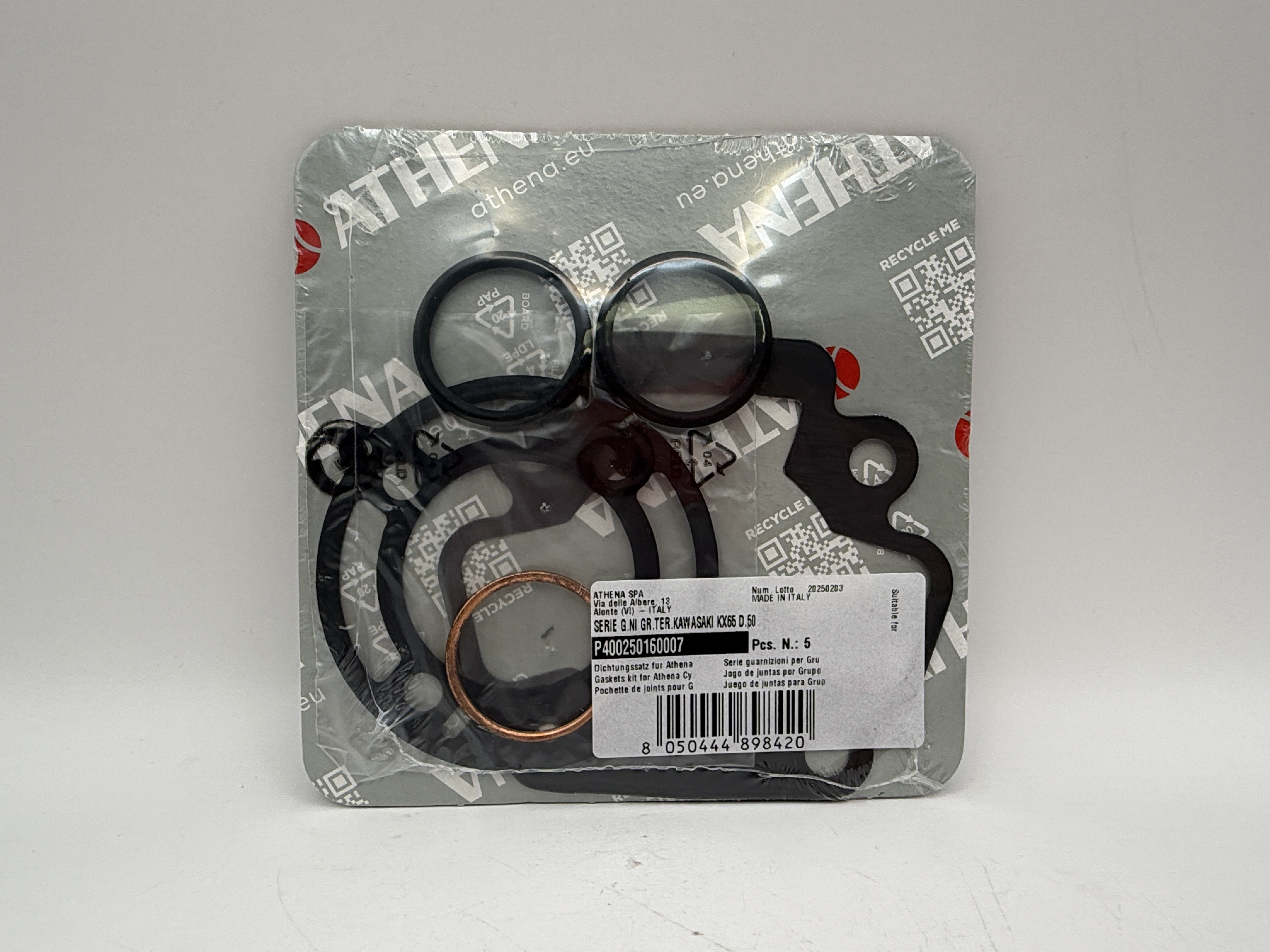 Athena Big Bore Top Gasket Set 50.00mm (+5.50mm) Kawasaki KX65 02-24 (80cc) (Fits: 122060AQ)