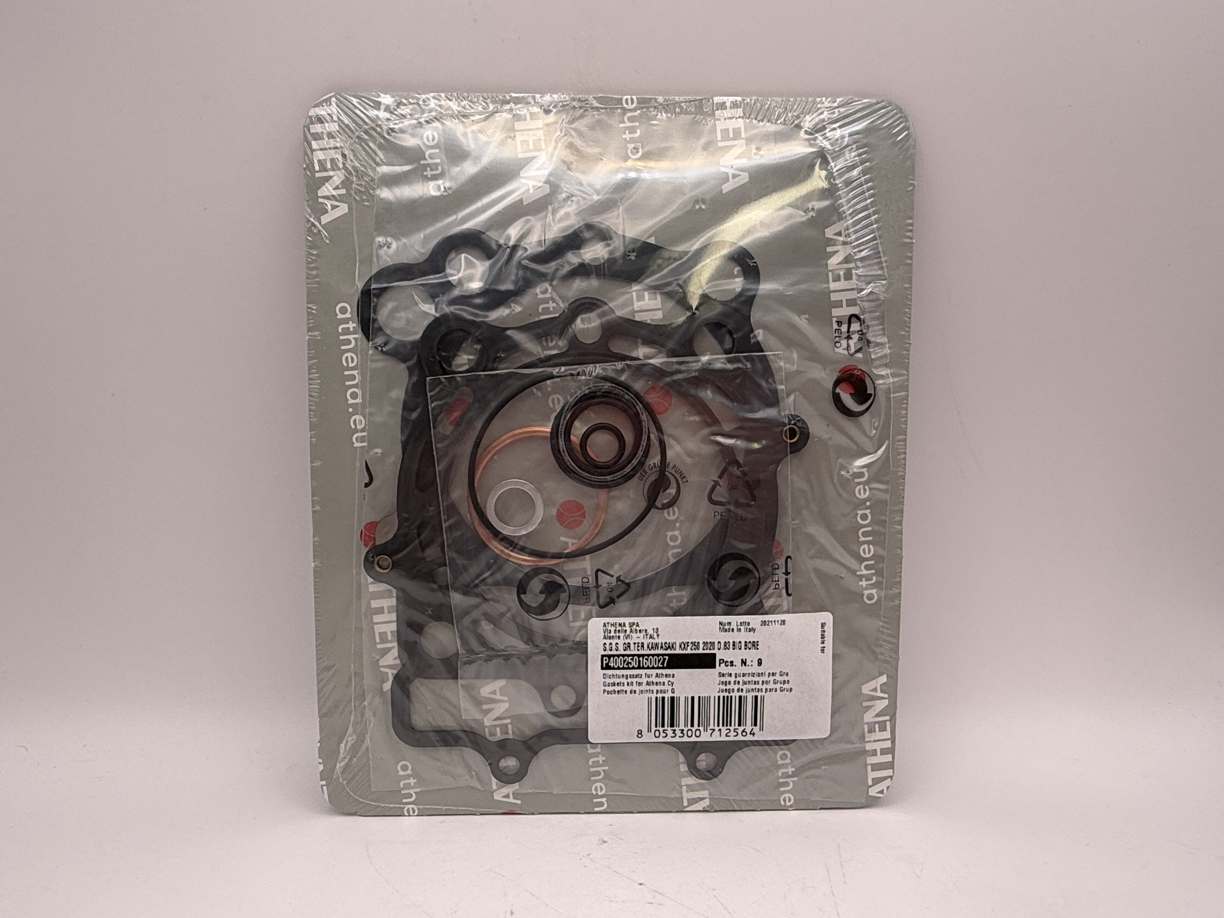 Athena Big Bore Top Gasket Set 83.00mm (+5.00mm) Kawasaki KX250F 2020 (283cc) (Fits: 122465AP)