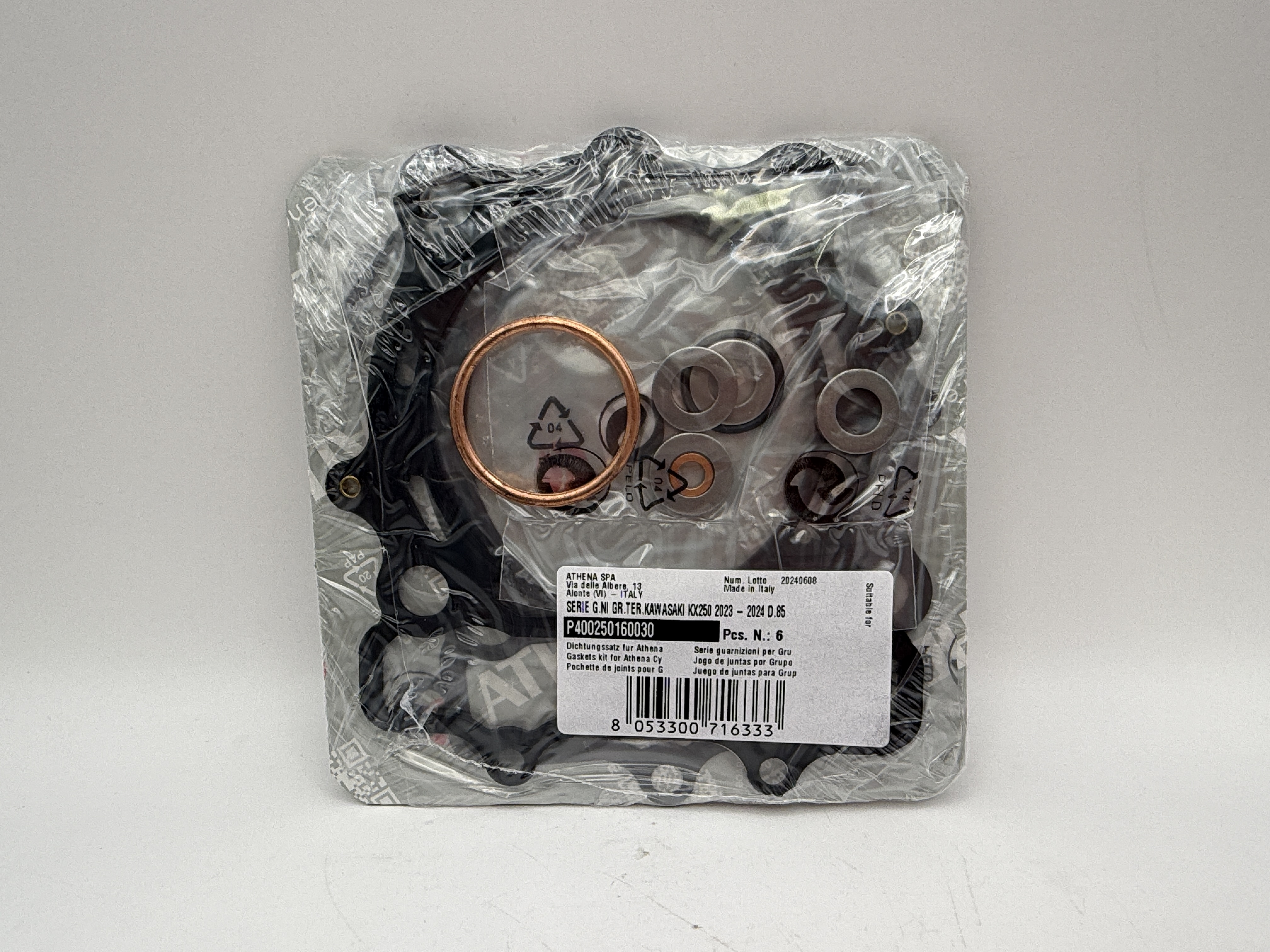 Athena Big Bore Top Gasket Set 85.00mm (+7.00mm) Kawasaki KX250F 2023-2024 (300cc) (Fits: 122467AT)