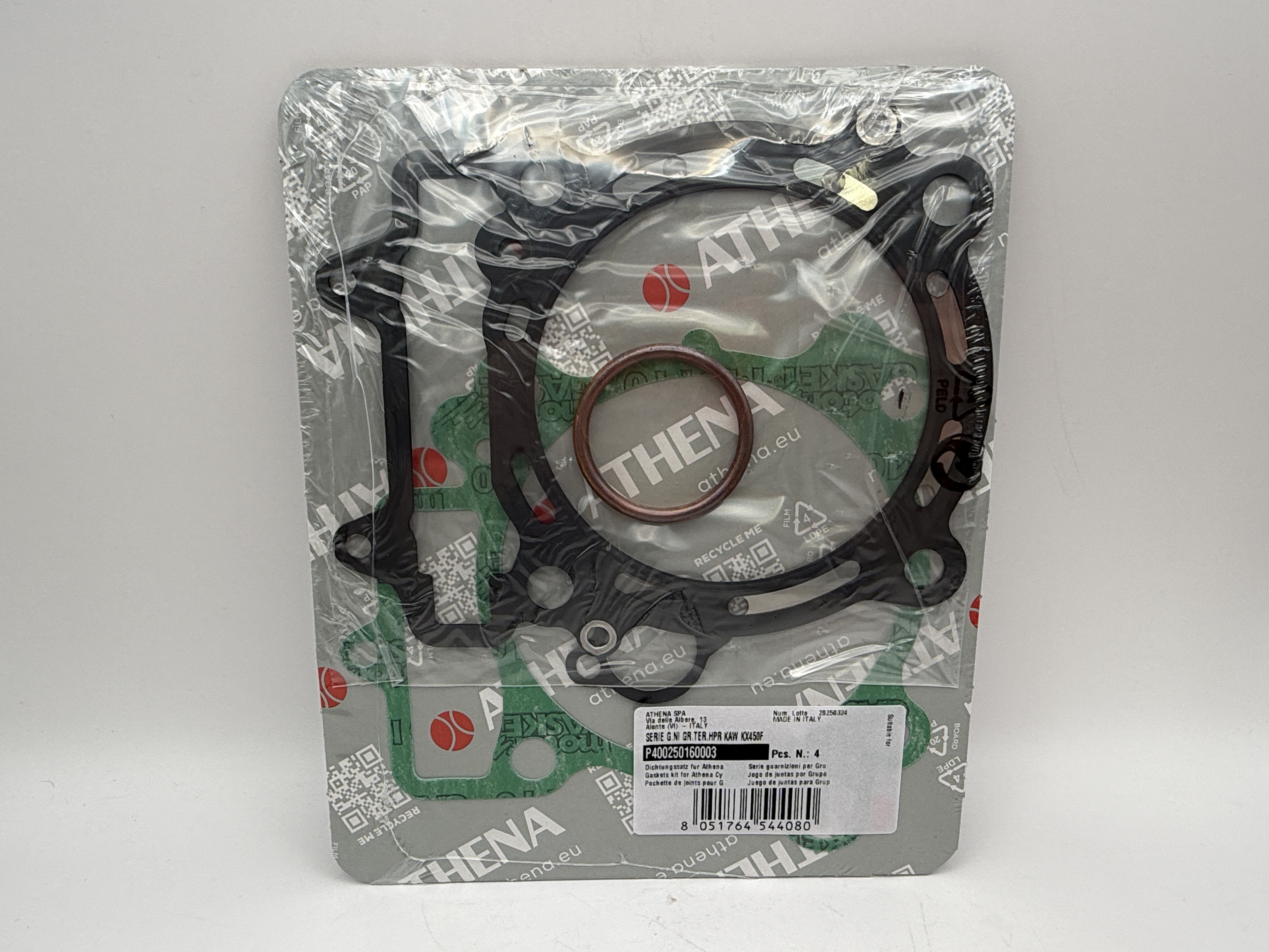 Athena Big Bore Top Gasket Set 100.00mm (+4.00mm) Kawasaki KX450F 06-08 (490cc) (Fits: 122641AN)