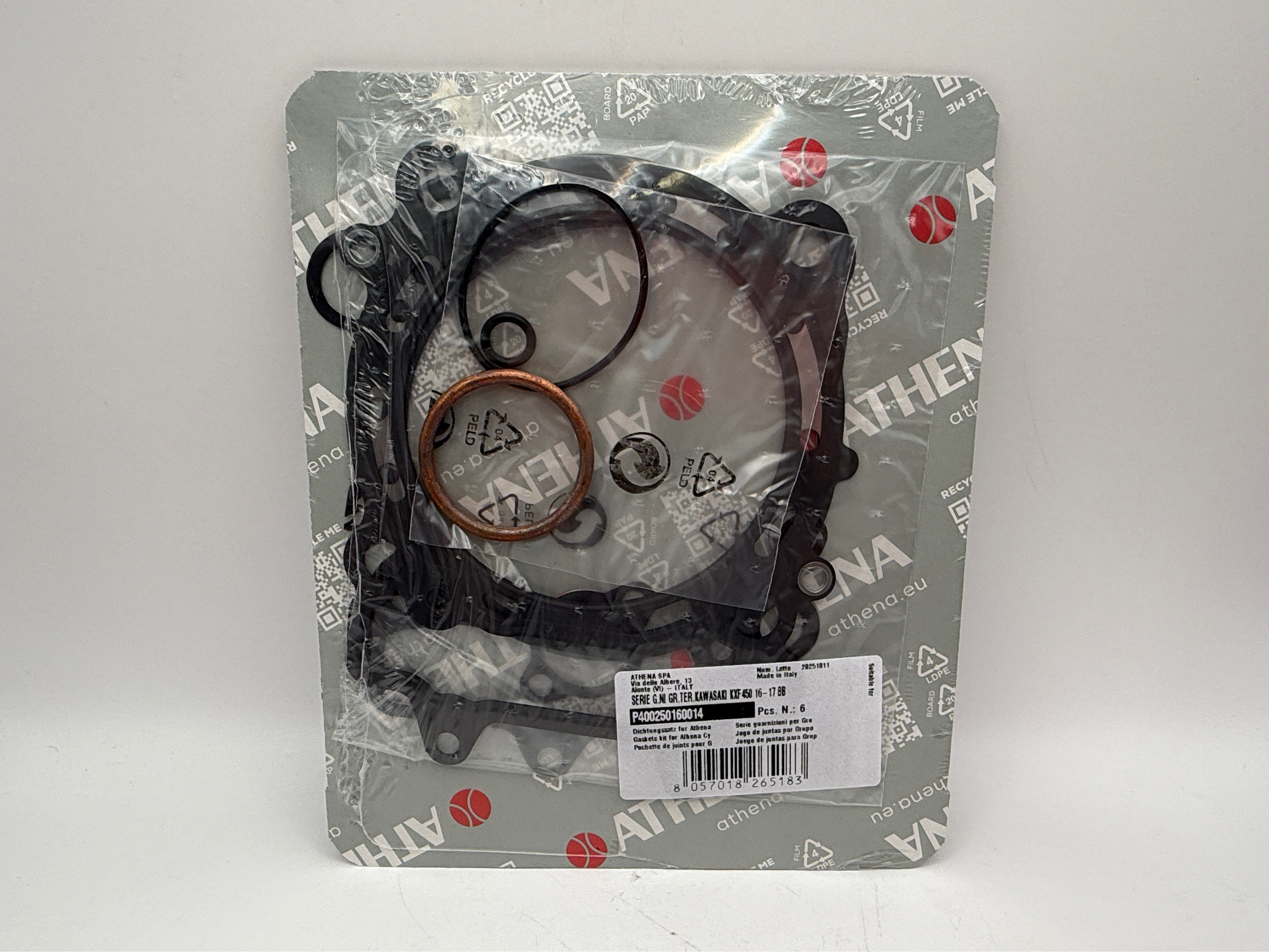 Athena Big Bore Top Gasket Set 100.00mm(+4.00mm)Kawasaki KX450F 16-18 (490cc) (Fits: 122644AN)