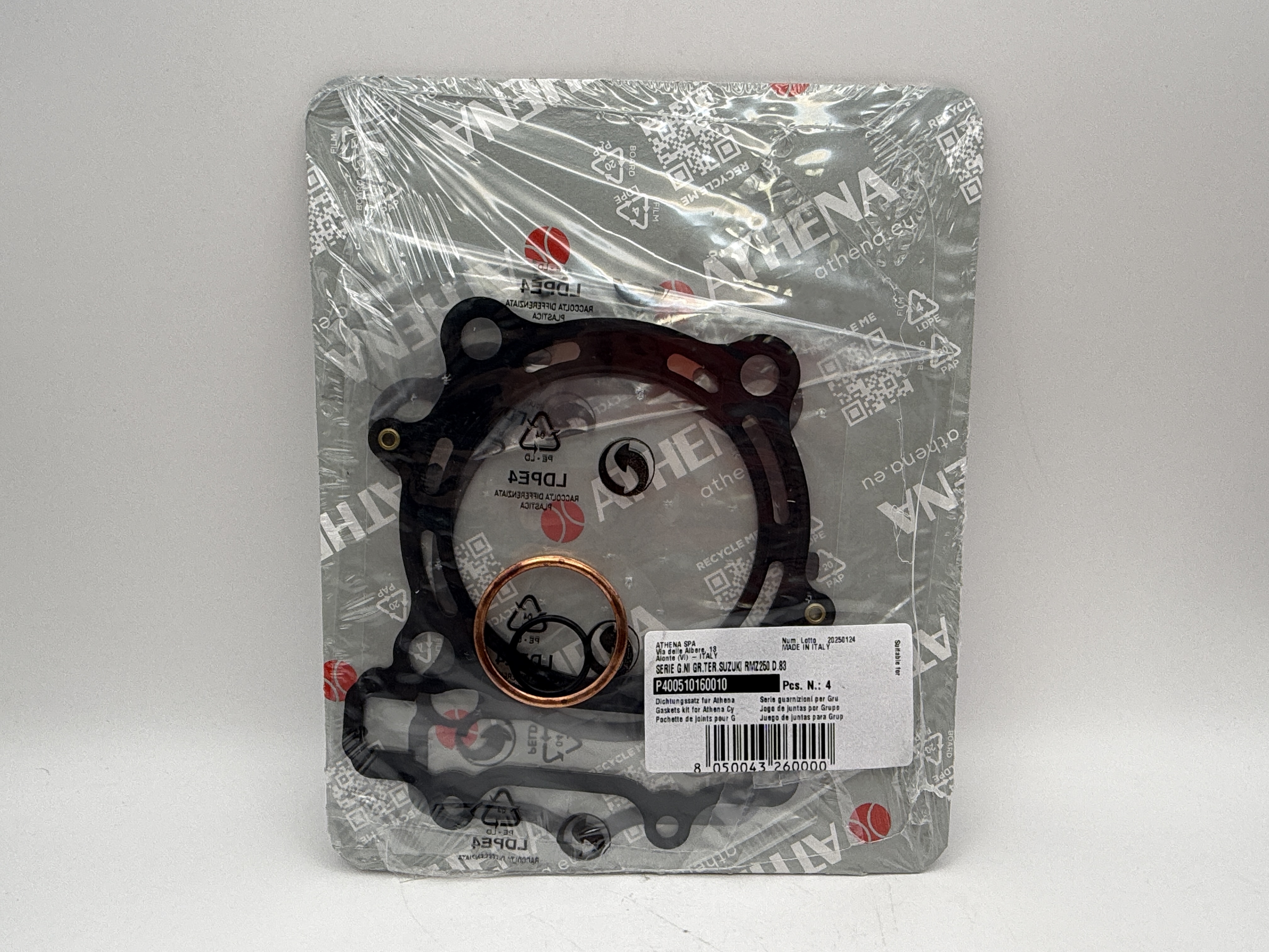 Athena Big Bore Top Gasket Set 83.00mm (+6.00mm) Suzuki RM-Z250 07-09 (290cc) (Fits: 123520AR)