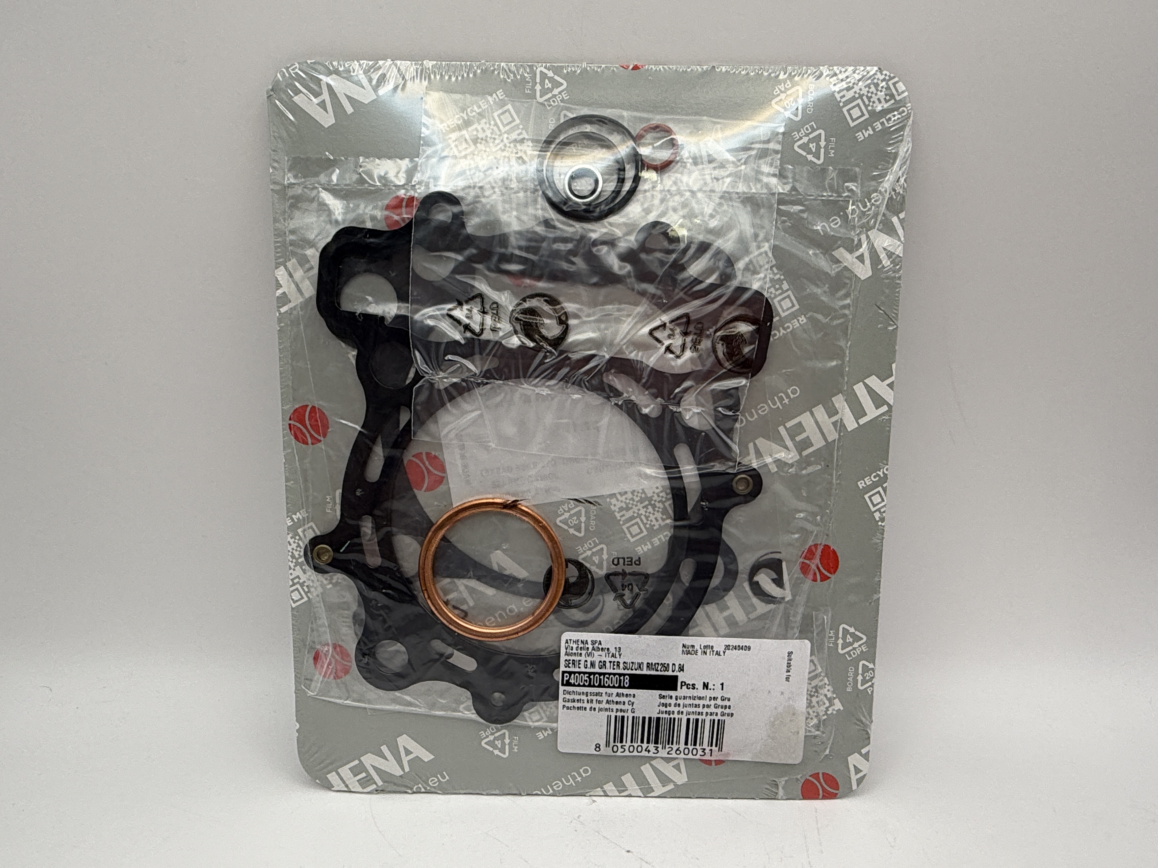Athena Big Bore Top Gasket Set 83.00mm (+6.00mm) Suzuki RM-Z250 10-18 (290cc) (Fits: 123521AR)