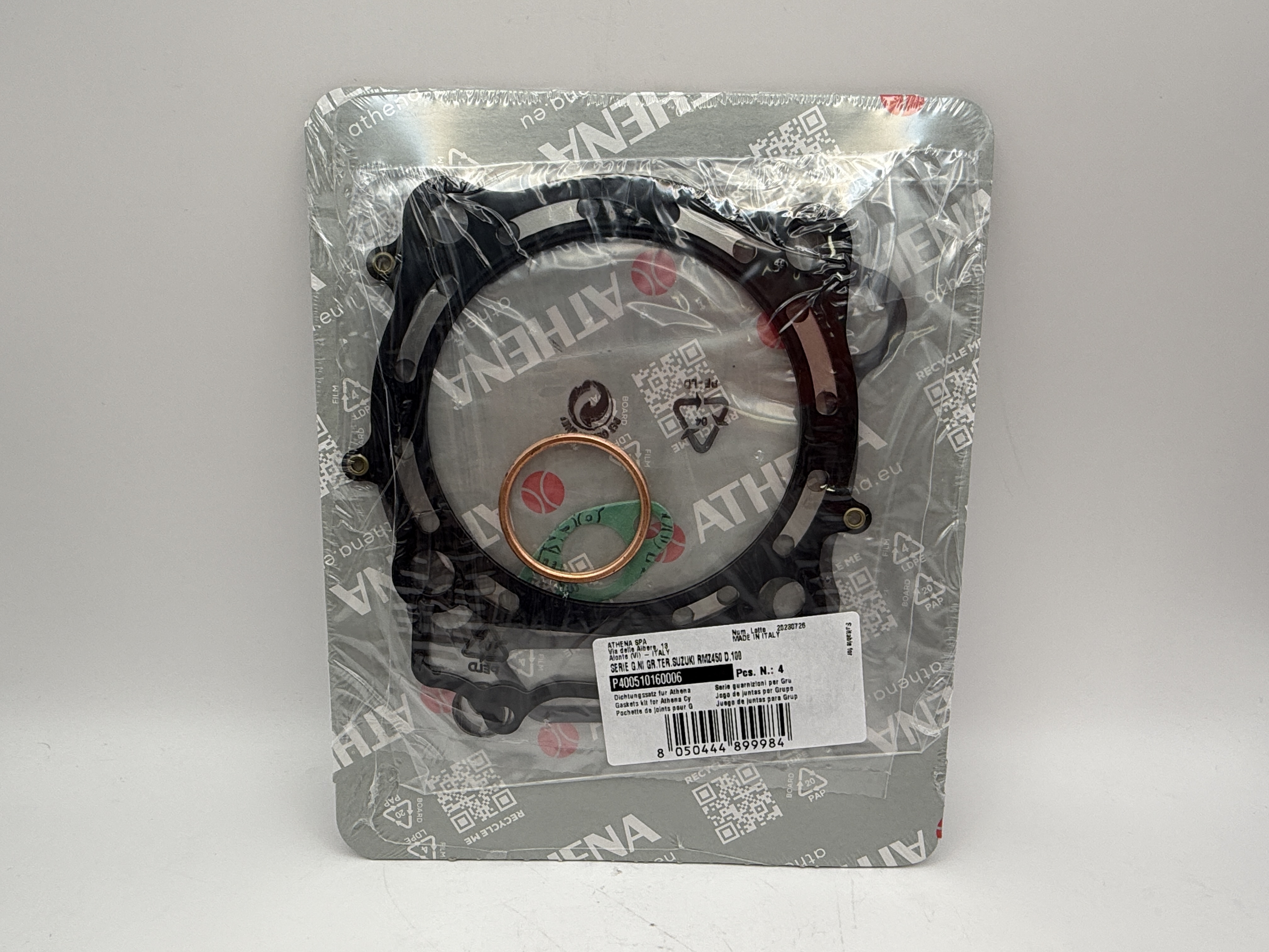 Athena Big Bore Top Gasket Set 100.00mm (+4.50mm) Suzuki RM-Z450 05-06 (490cc) (Fits: 123670AO)