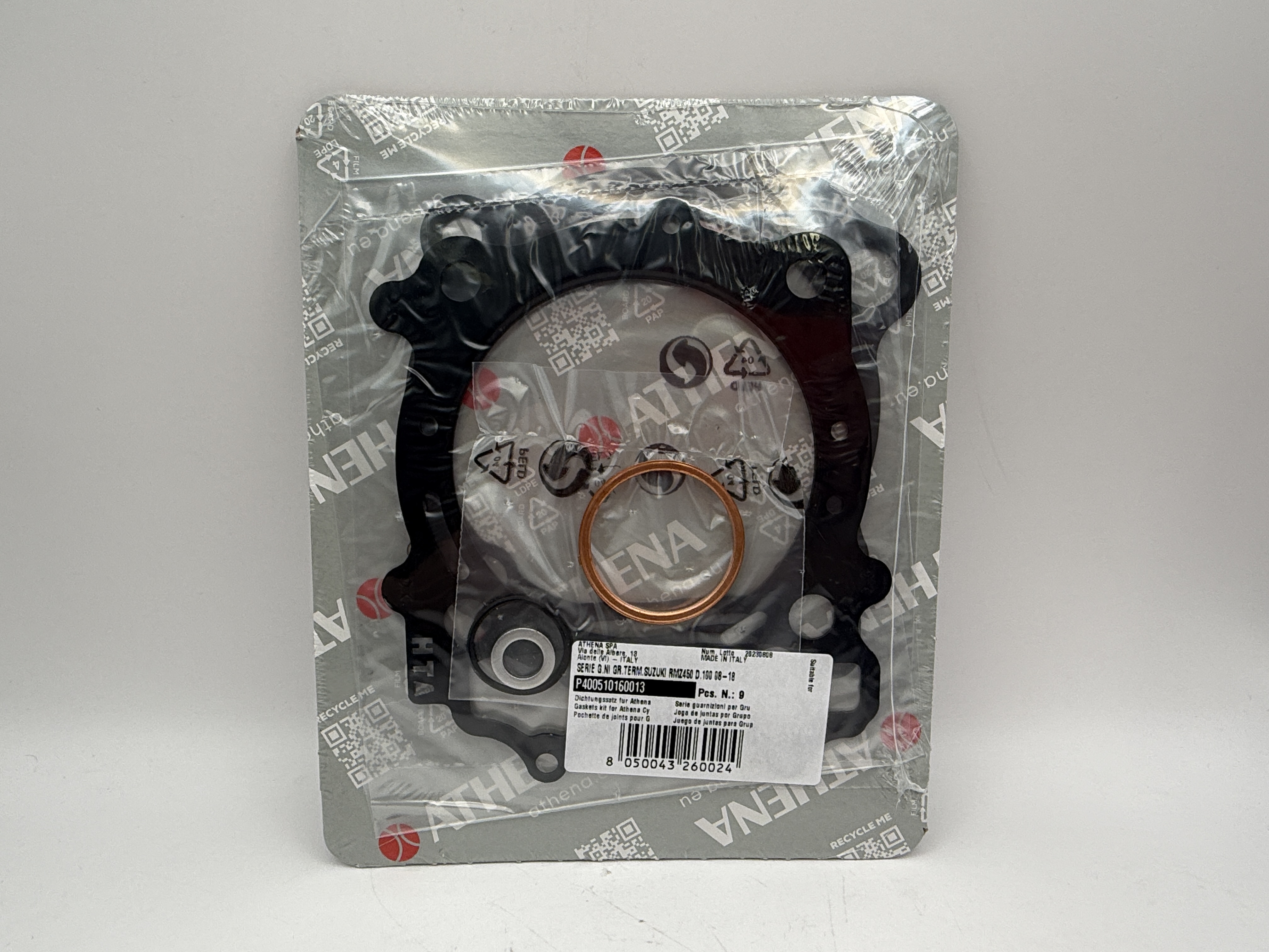 Athena Big Bore Top Gasket Set 100.00mm (+4.00mm) Suzuki RM-Z450 08-18 (490cc) (Fits: 123674AN, 123675AN)