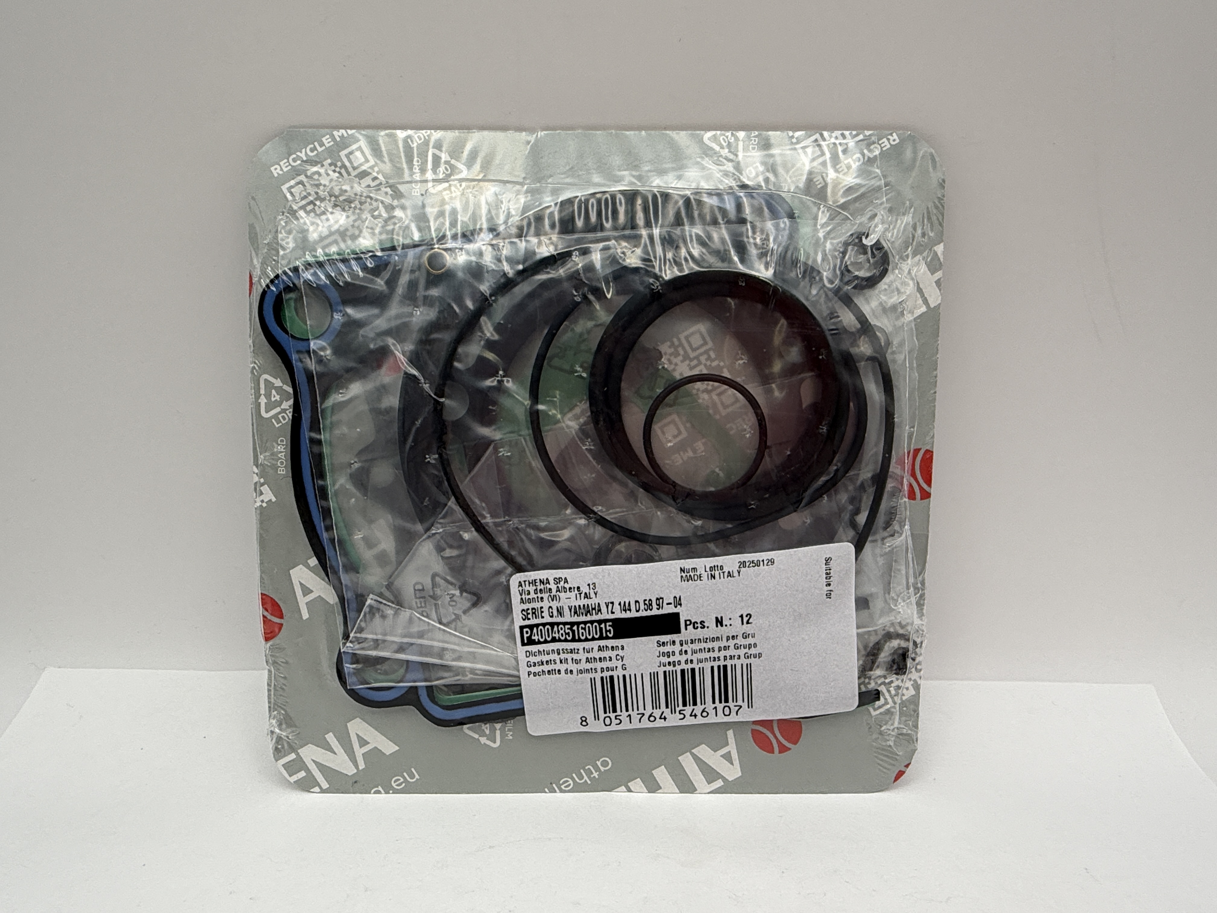 Athena Big Bore Top Gasket Set 58.00mm (+4.00mm) Yamaha YZ125 97-04 (144cc) (Fits: 124414AN)