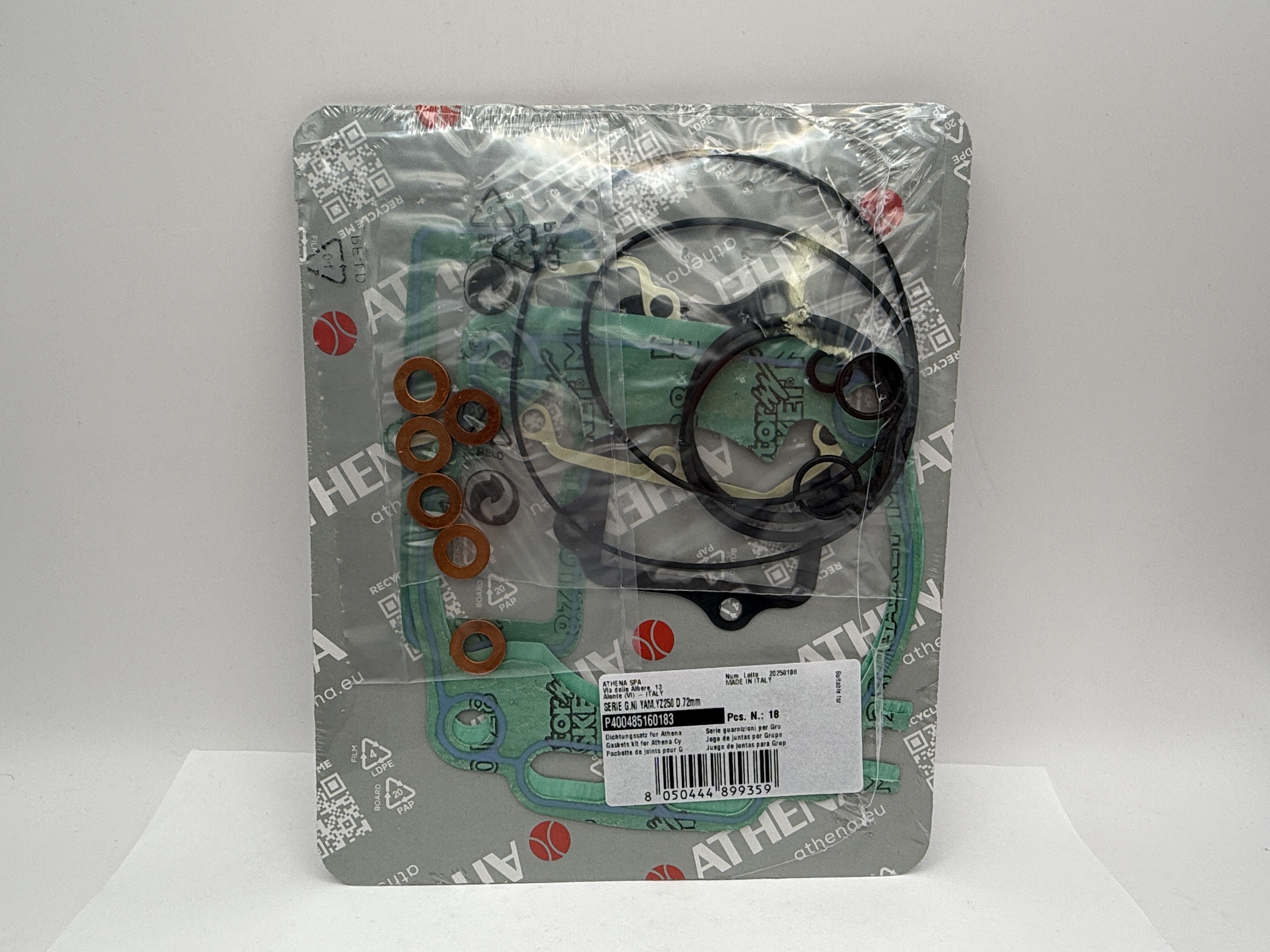 Athena Big Bore Top Gasket Set 72.00mm (+5.60mm)Yamaha YZ250 03-19(293cc) (Fits: 124570AQ)