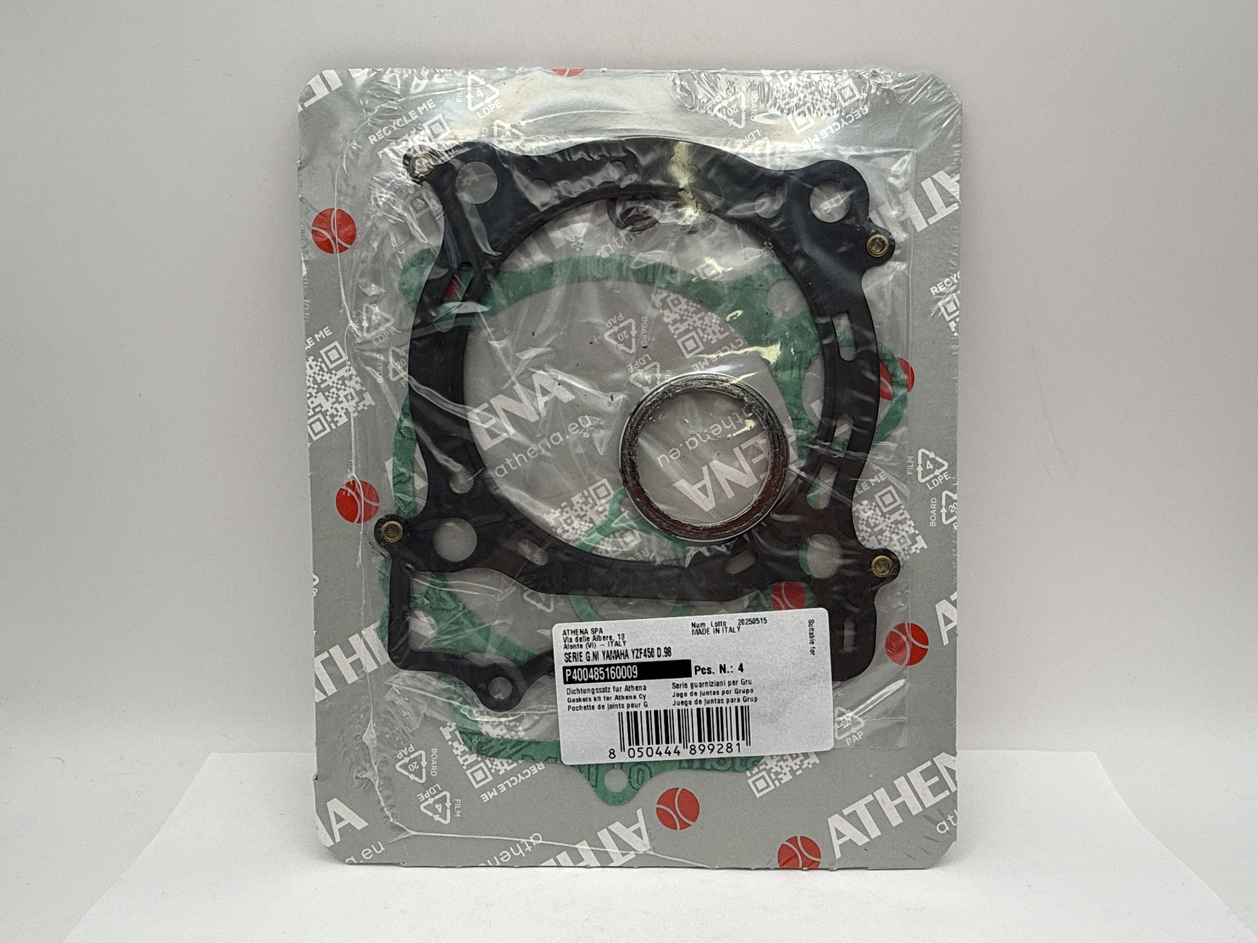 Athena Big Bore Top Gasket Set 98.00mm (+3.00mm) Yamaha YZ450F 03-05 (478cc) (Fits: 124680AL)