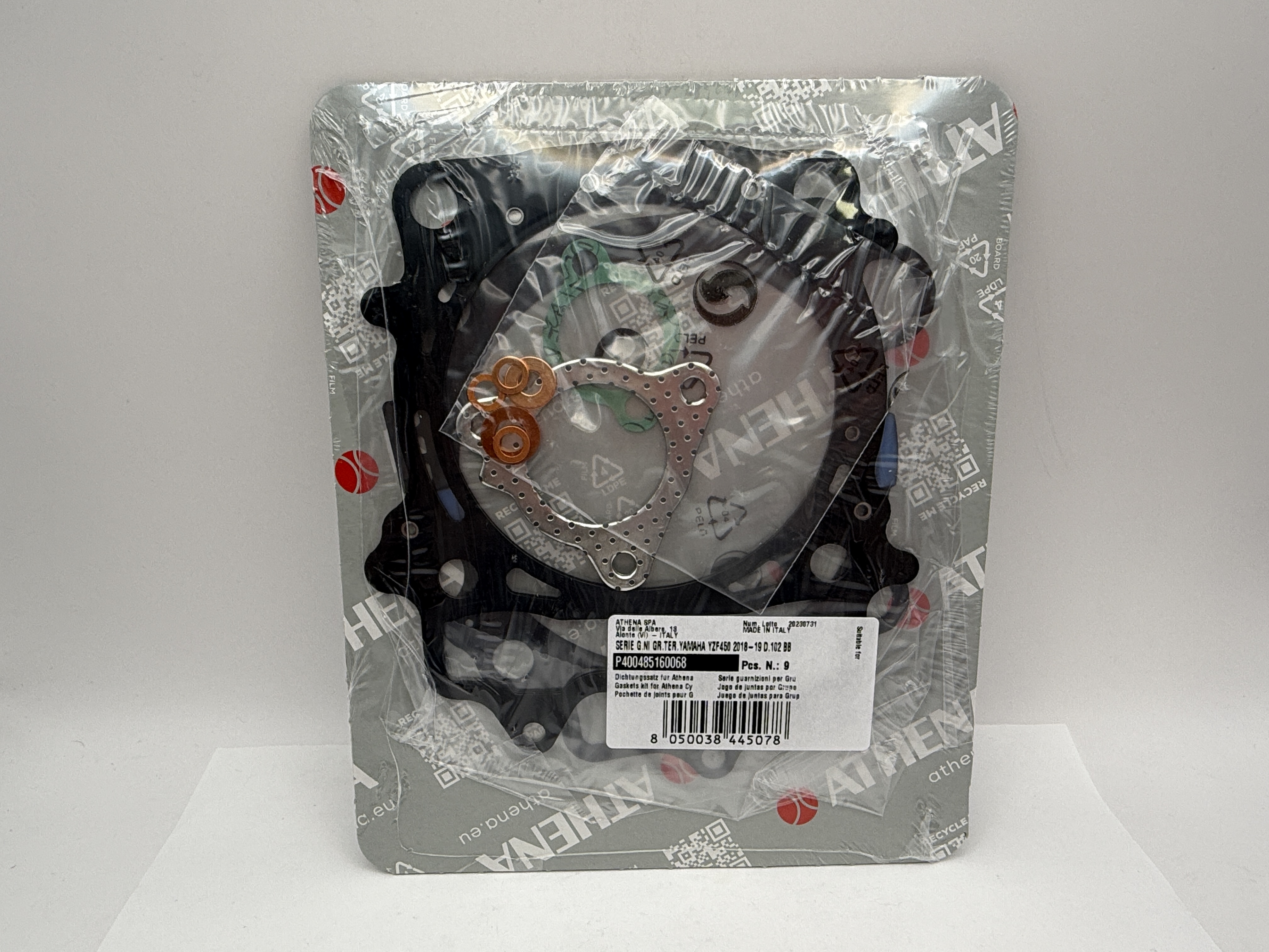 Athena Big Bore Top Gasket Set 102.00mm (+5.00mm) Yamaha YZ450F 18-19, YZ450FX 19-20 (497cc) (Fits: 124684AP)