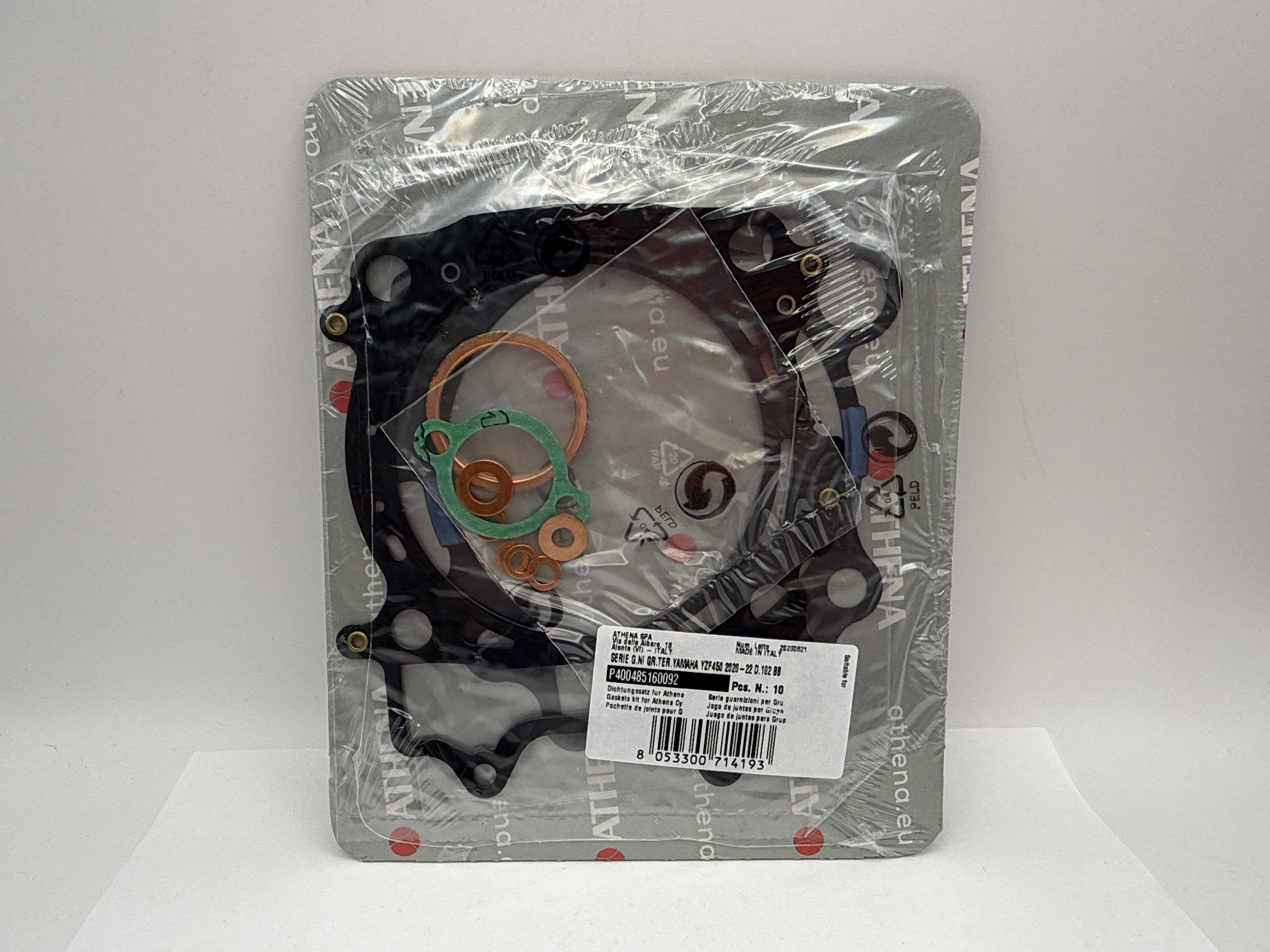 Athena Big Bore Top Gasket Set 102.00mm (+5.00mm) Yamaha YZ450F 20-22 (496cc) (Fits: 124685AP)