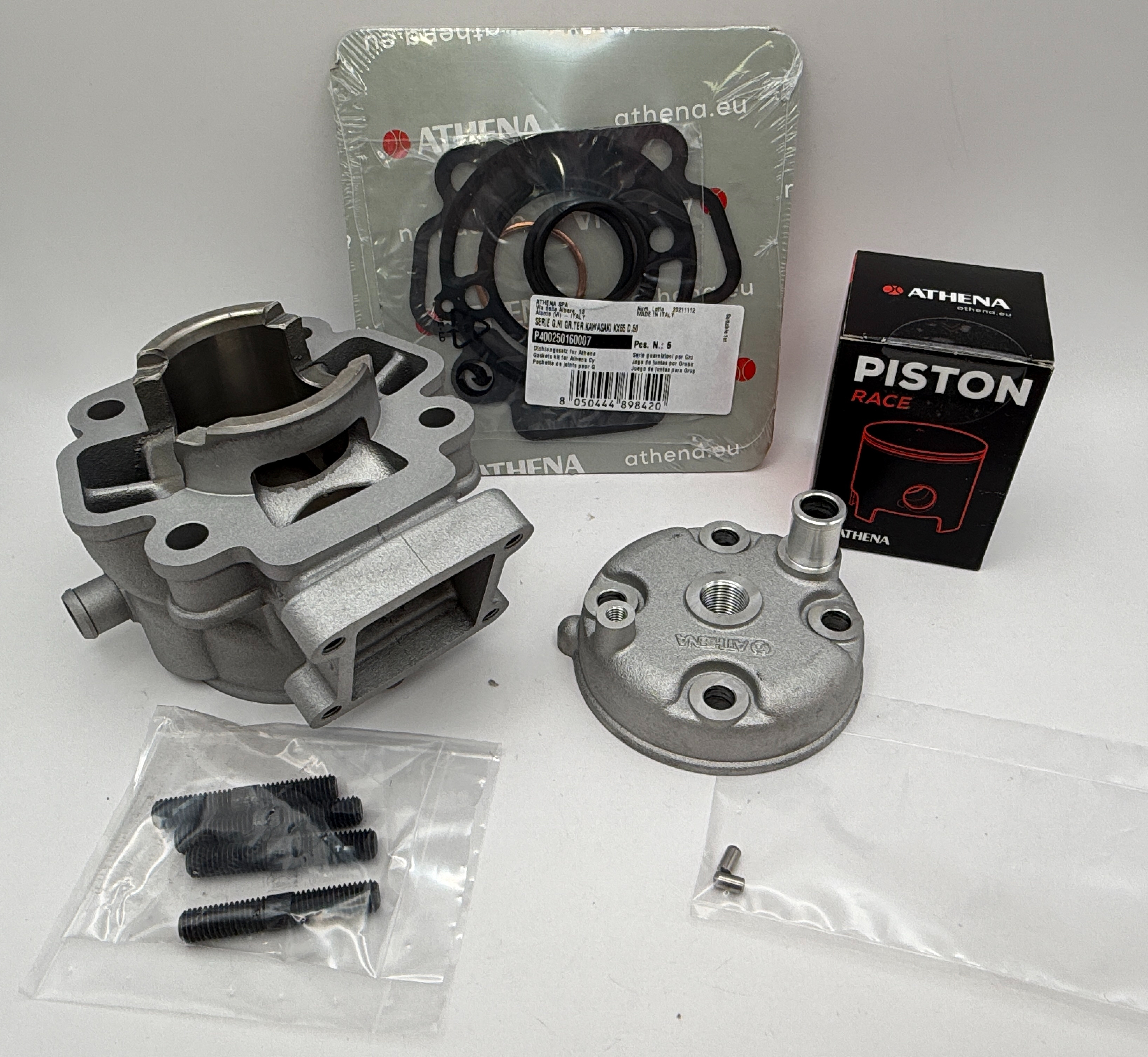 Athena Big Bore Cylinder Kit 50.00mm (+5.50mm) Top Set,Piston Kawasaki KX65 02-24 (80cc)
