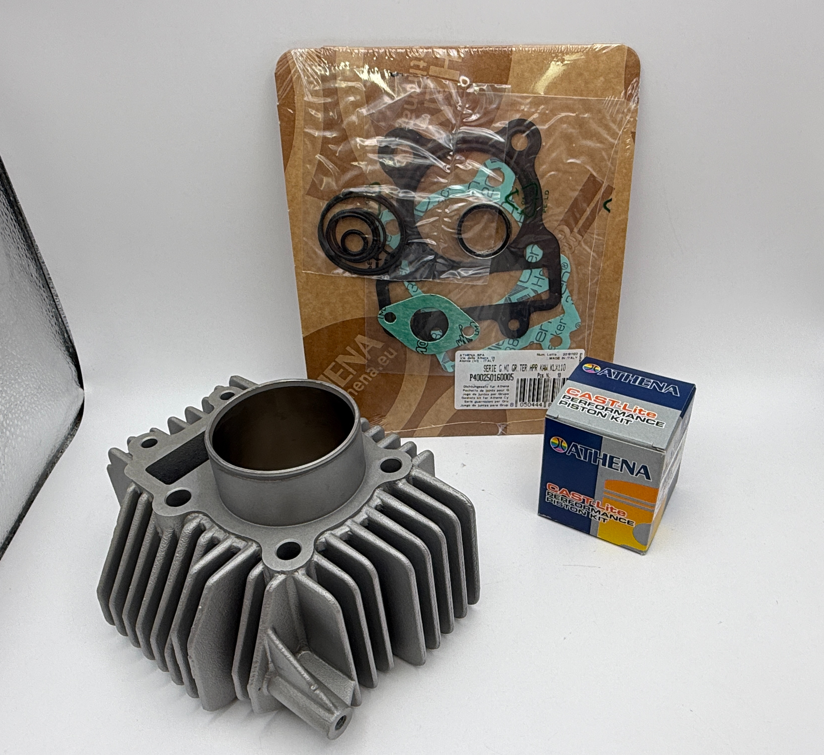 Athena Big Bore Cylinder Kit 57.00mm(+3.00mm) Top Set,Piston Kawasaki KLX110 03-09 (130cc)