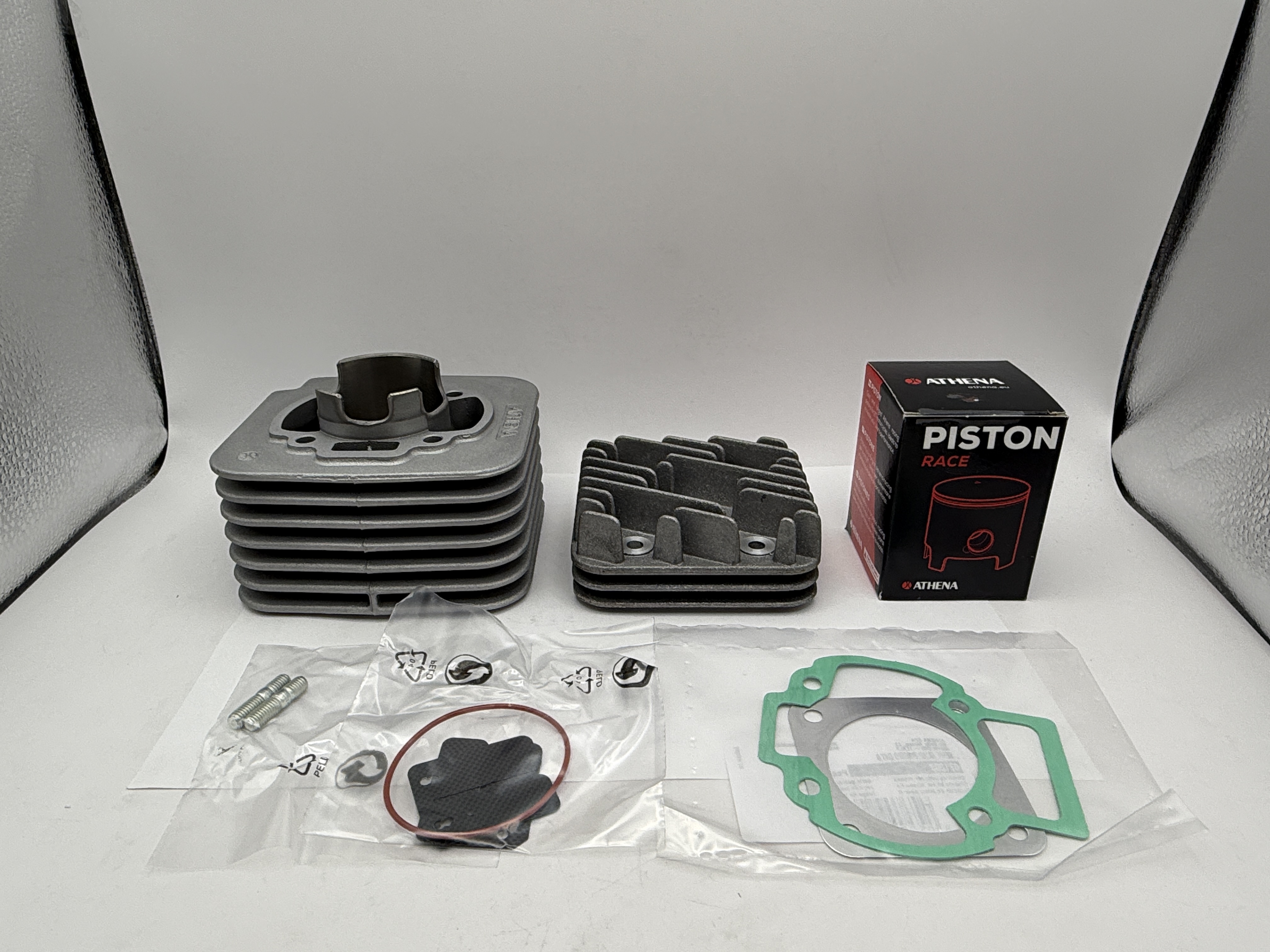 Athena Big Bore Cylinder Kit 47.60mm (+7.60mm) With Top Set, Piston Aprilia Scarabeo 50 10-14, Gilera Typhoon 50 94-00, Piaggio Fly 50 05-11, NRG 50 99-04, Vespa ET2 50 97-05 (80cc) (For Use With Long Stroke Con Rod)