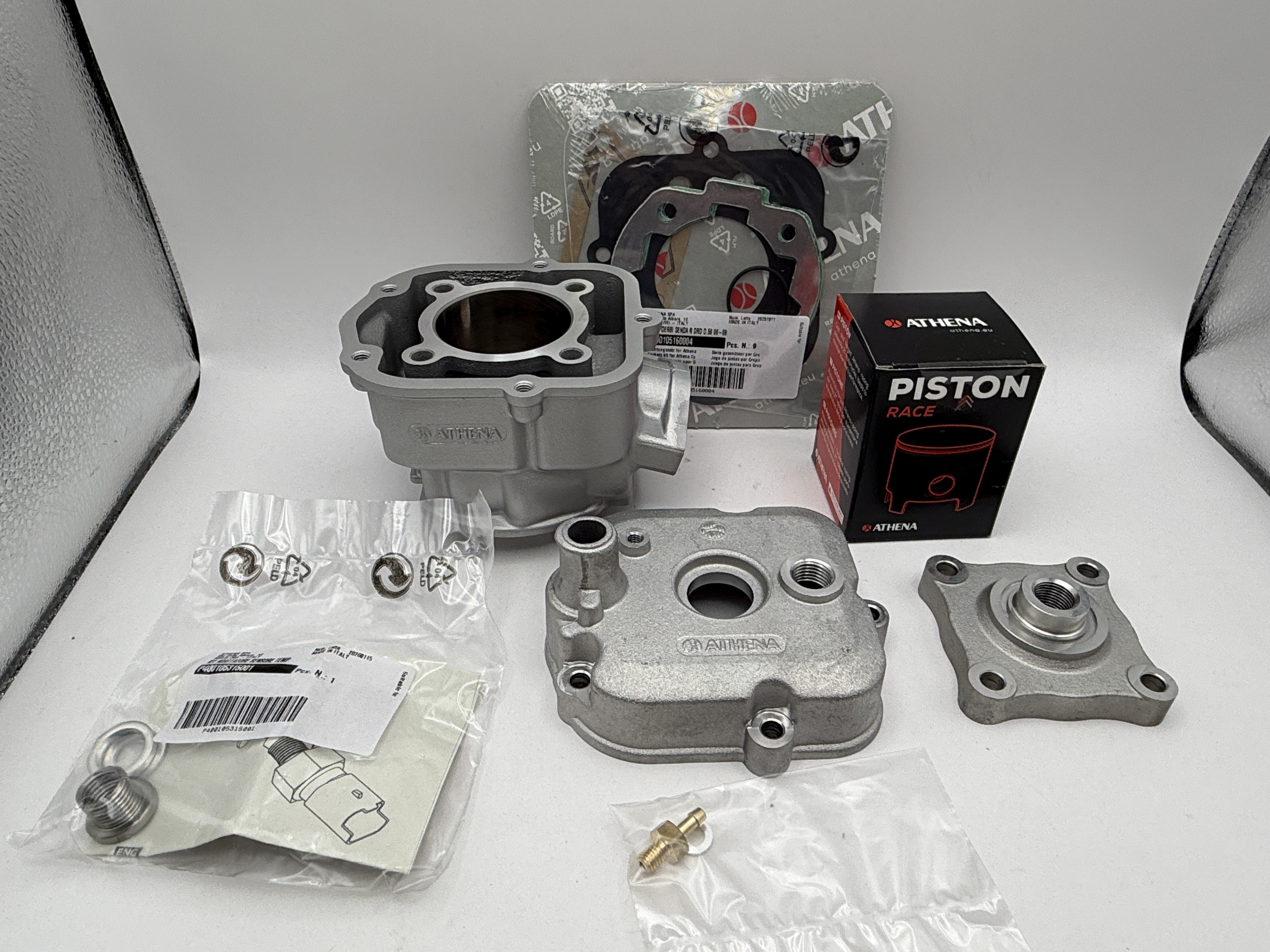 Athena Big Bore Cylinder Kit 50.00mm (+10.00mm) Top Set,Piston,Head Aprilia RS50 06-10 (80cc)