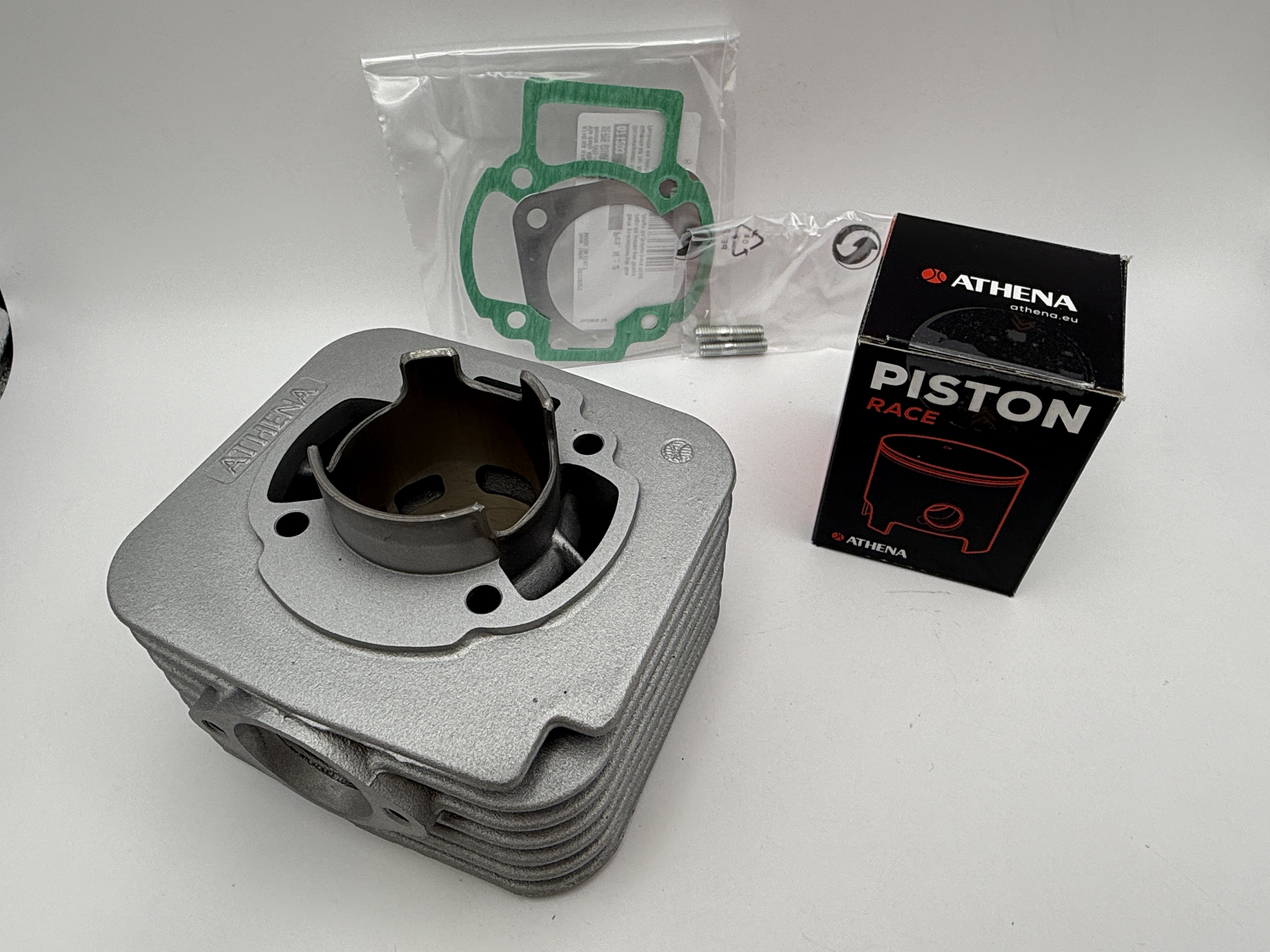 Athena Big Bore Cylinder Kit 47.60mm (+7.60mm) With Top Set, Piston Piaggio Typhoon 50, Sfera 50, Zip 50 (80cc) (For Use With Long Stroke Con Rod)