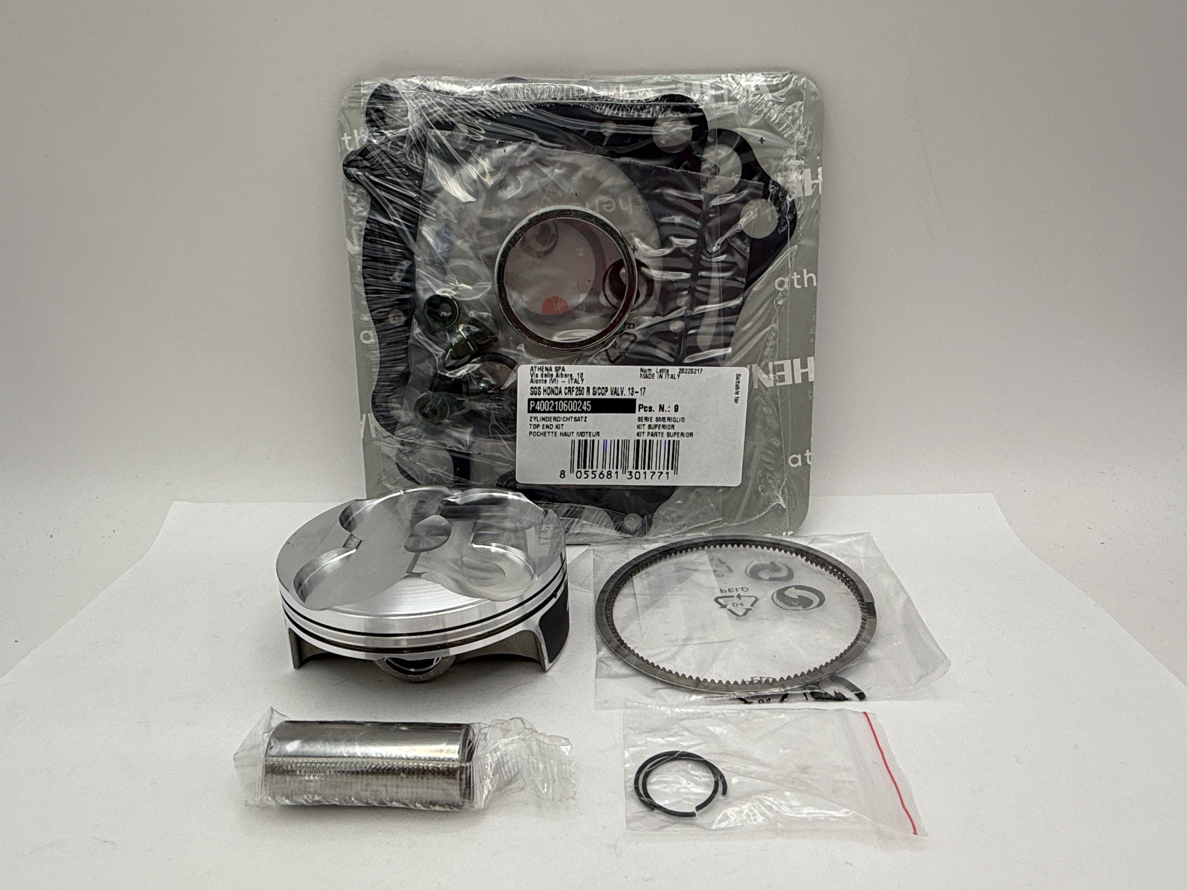 Athena Top End Rebuild Kit (Forged Piston + Top Set) Honda CRF250 14-15 (76.76mm B Piston)