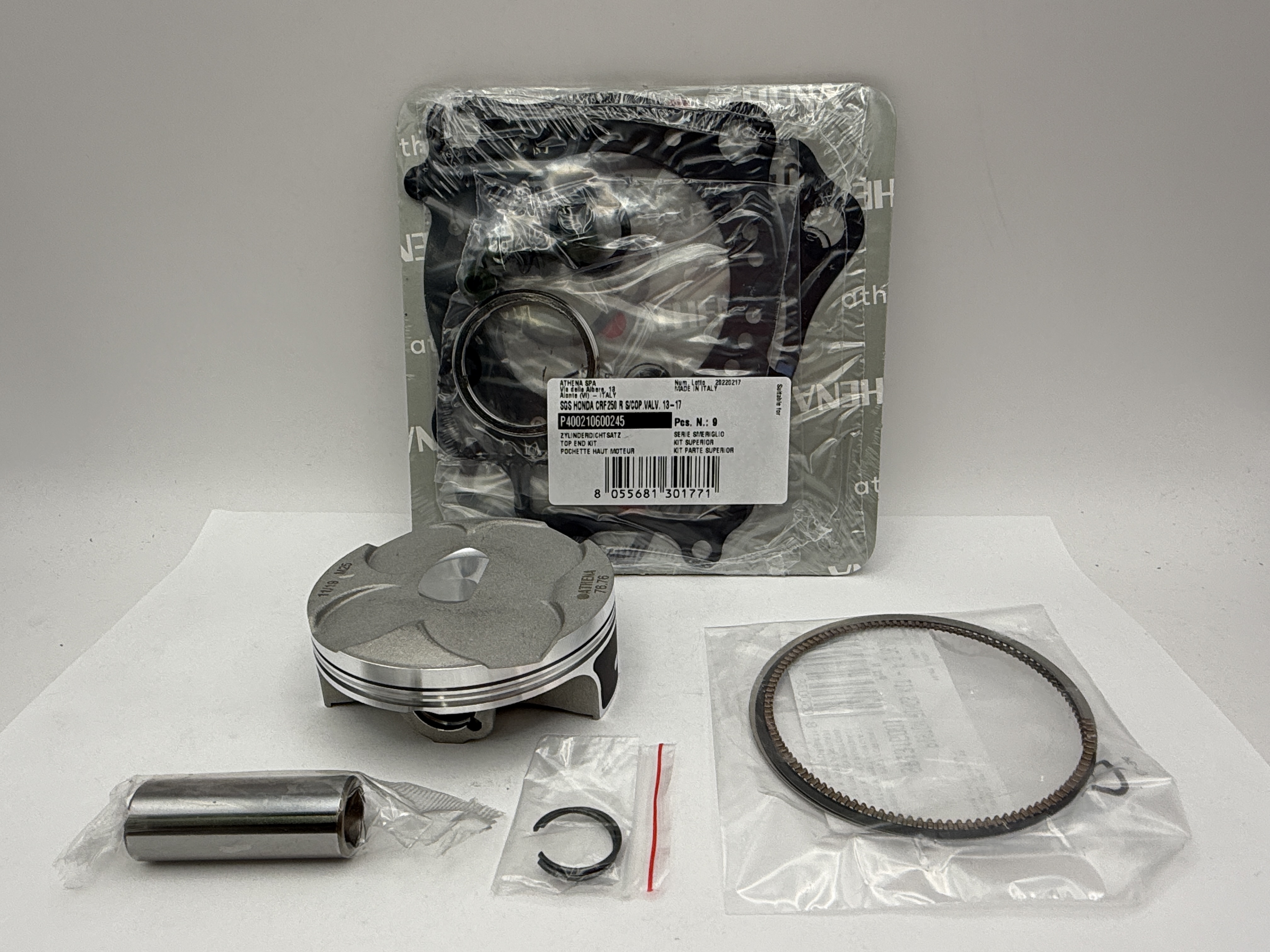 Athena Top End Rebuild Kit (Forged Piston + Top Set) Honda CRF250 16-17 (76.76mm B Piston)