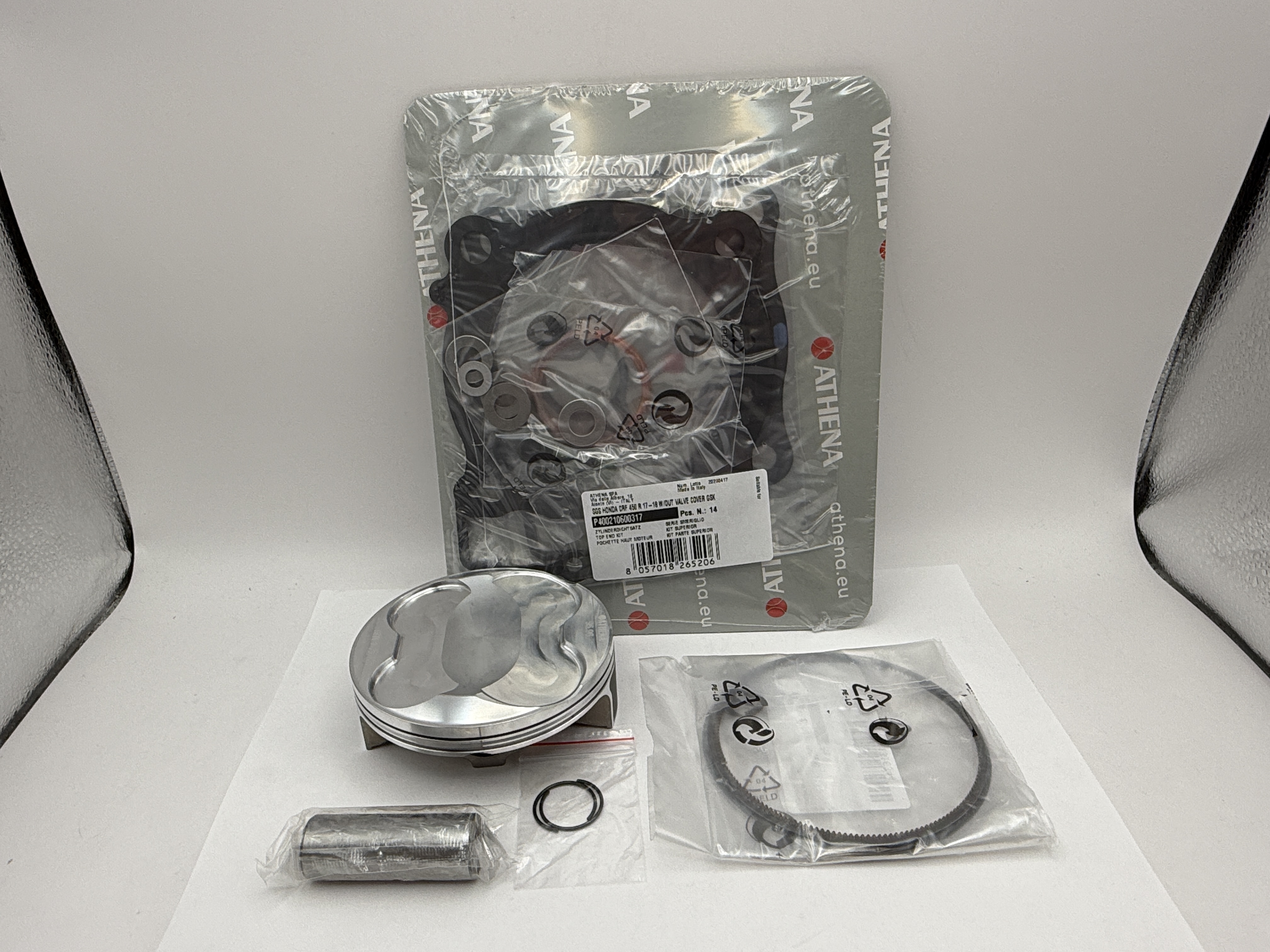Athena Top End Rebuild Kit (Forged Piston + Top Set) Honda CRF450R 17-18, CRF450RX 17-18 (95.96mm B Piston)