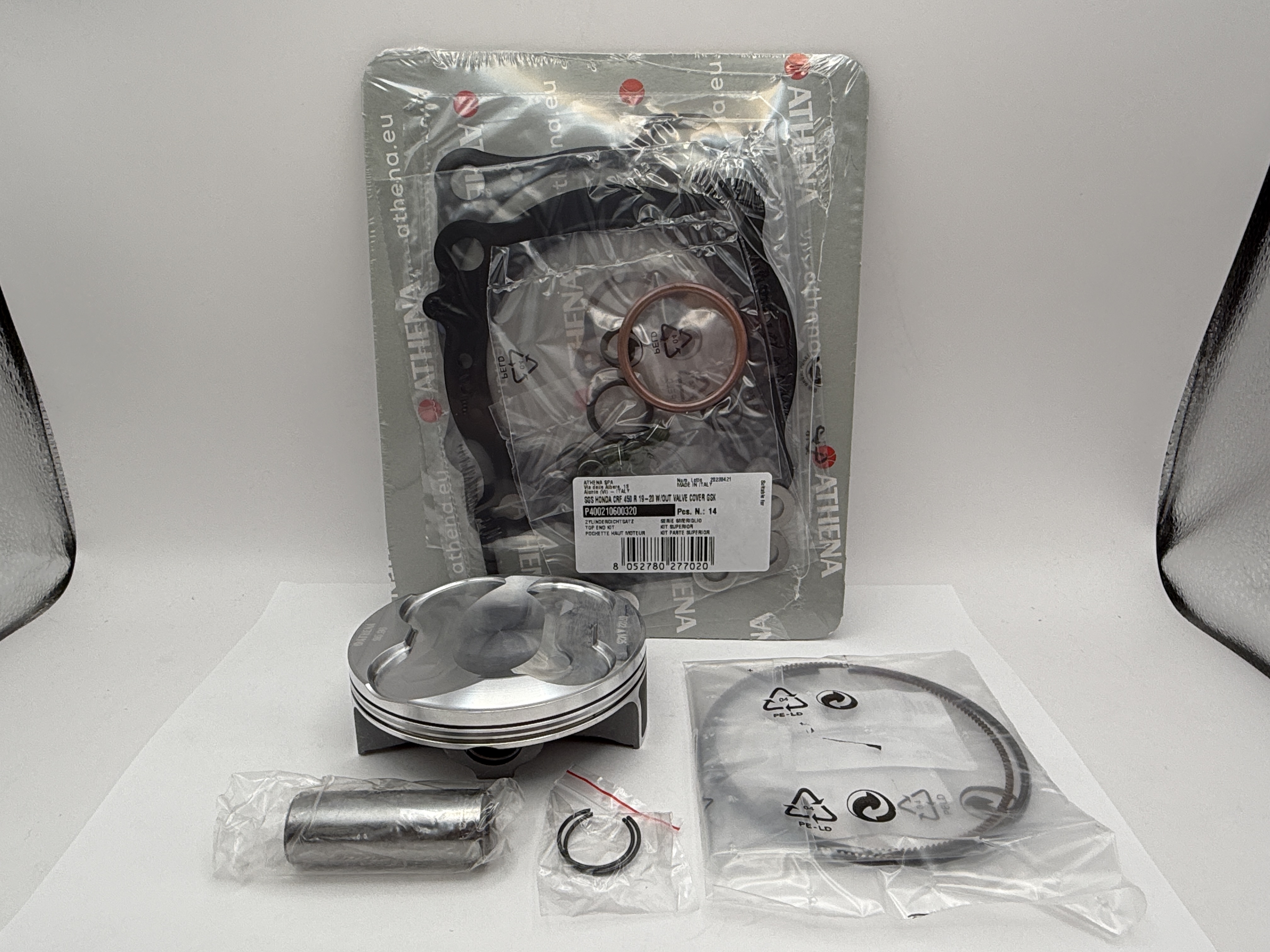 Athena Top End Rebuild Kit (Forged Piston + Top Set) Honda CRF450R 19-20, CRF450RX 19-20 (95.96mm B Piston)