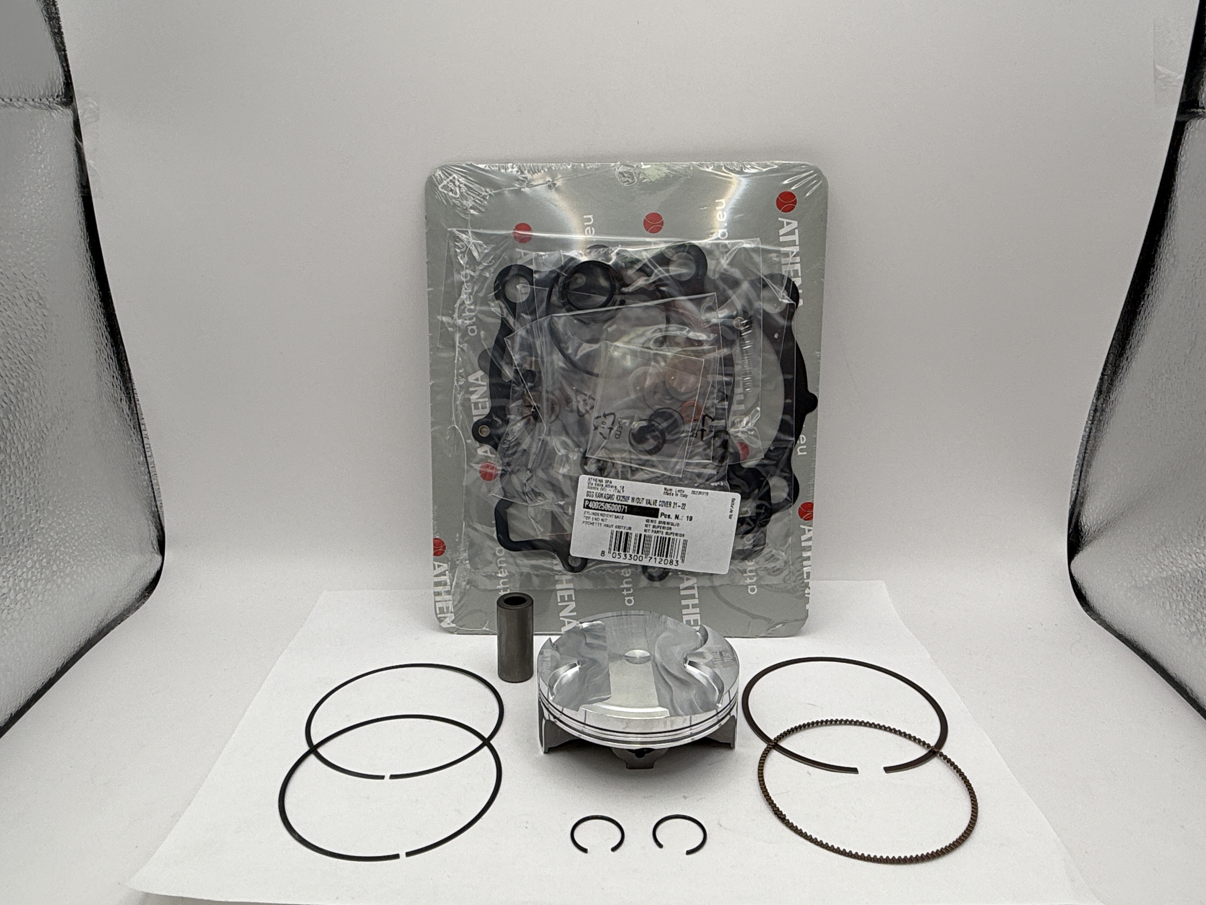 Athena Top End Rebuild Kit (Forged Piston + Top Set) Kawasaki KX250F 21-23 (77.97mm B Piston)