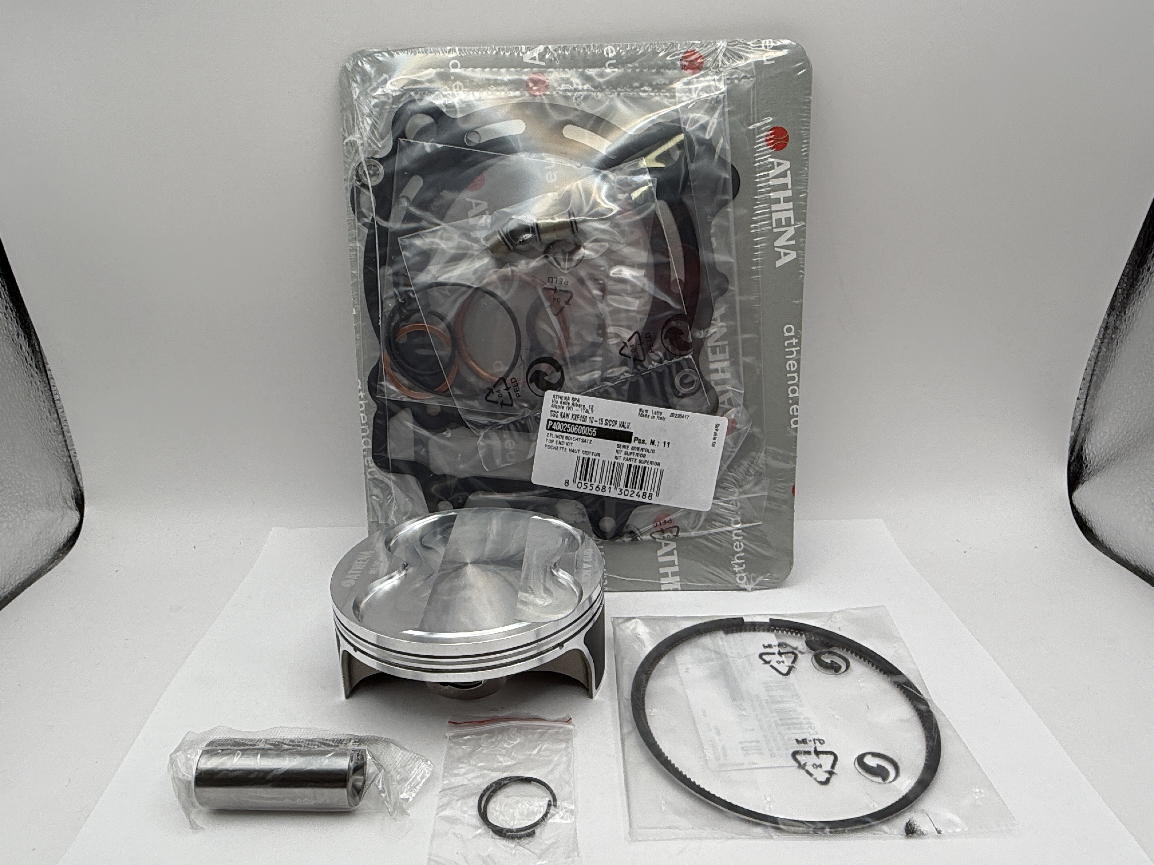 Athena Top End Rebuild Kit (Forged Piston + Top Set) Kawasaki KX450F 10-14 (95.96mm B Piston)
