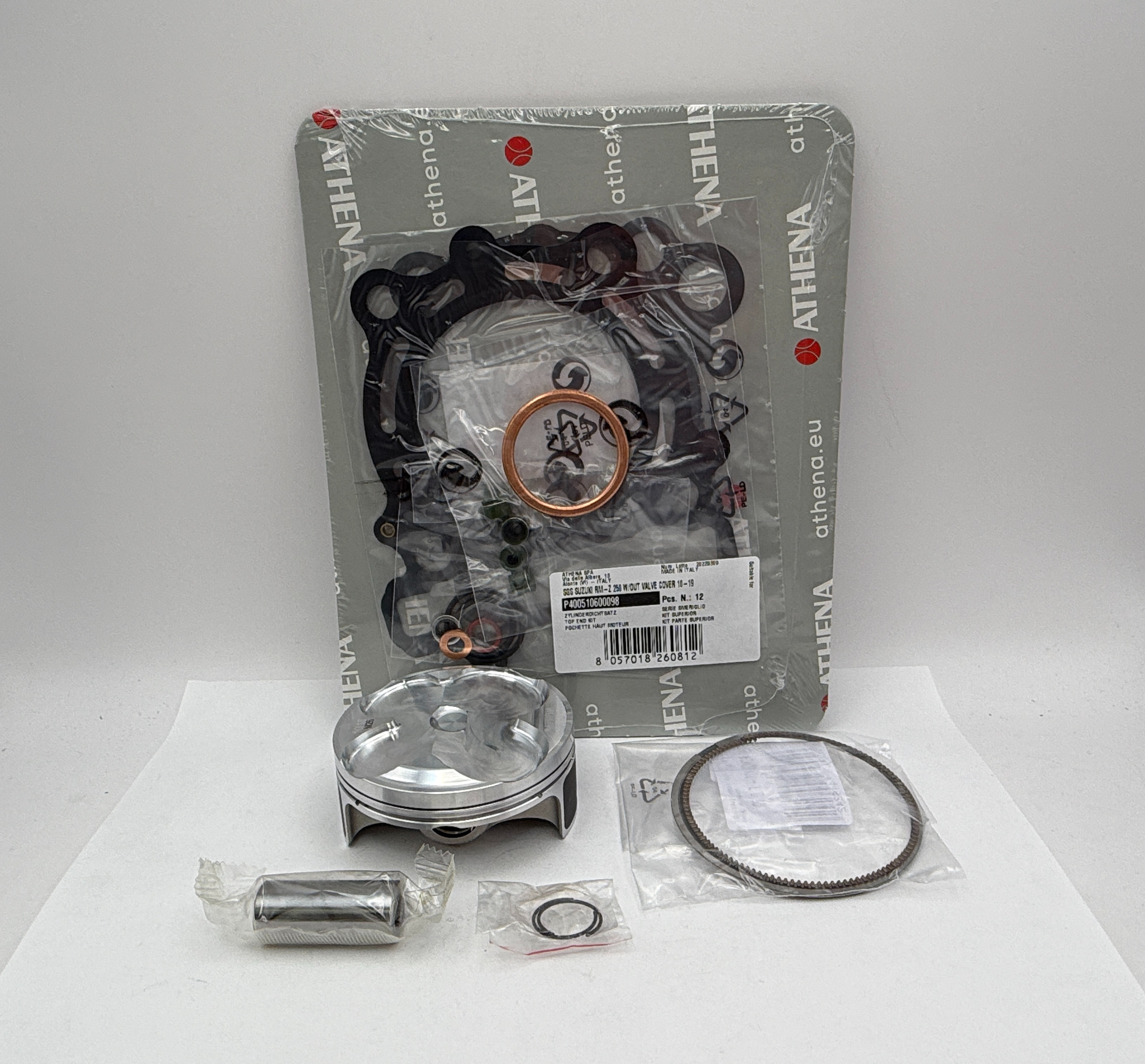 Athena Top End Rebuild Kit (Forged Piston + Top Set) Suzuki RM-Z250 10-18 (76.96mm B Piston)