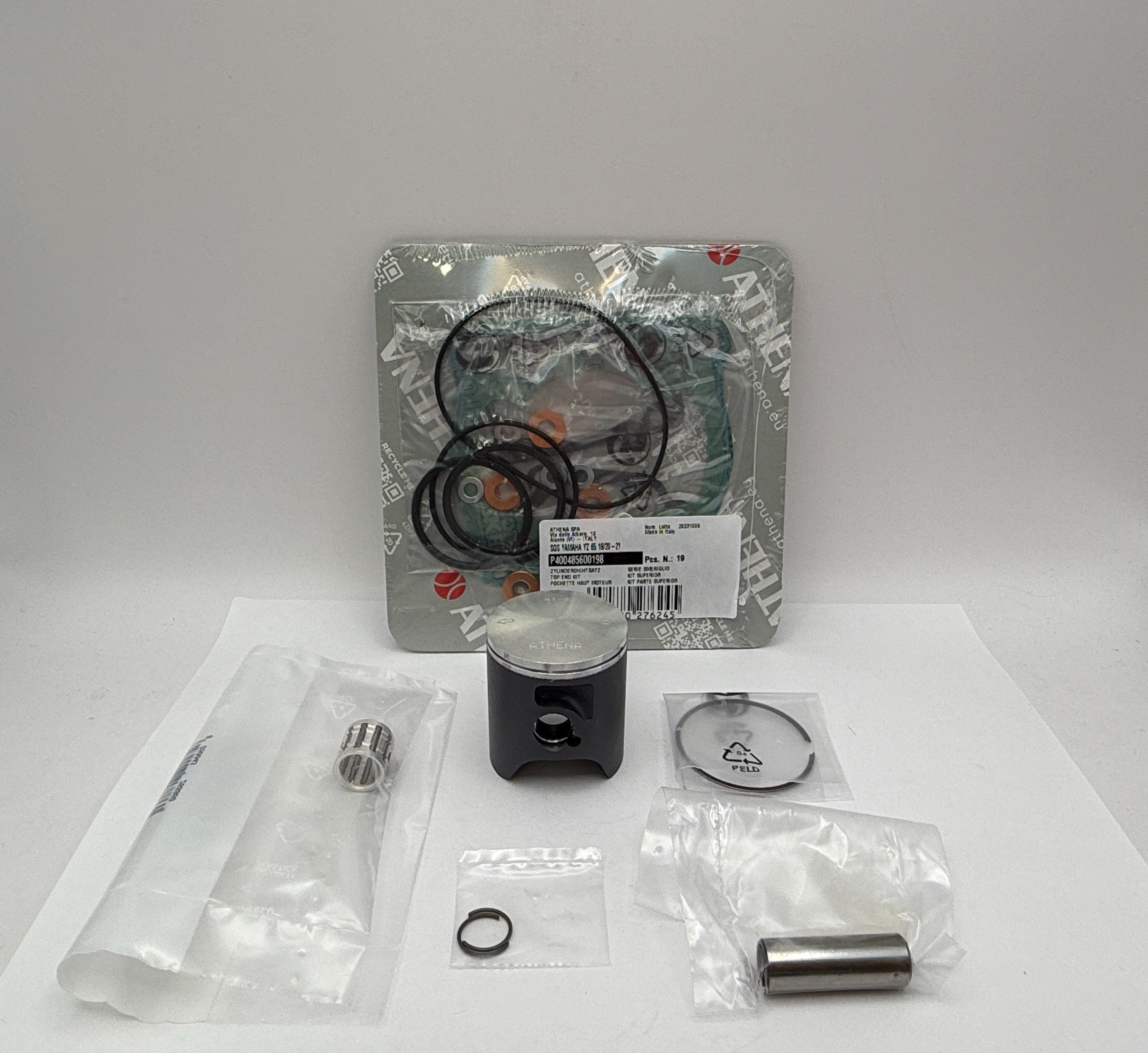 Athena Top End Rebuild Kit (Cast Lite Piston + Top Set + Small End) Yamaha YZ65 18-23 (43.45mm B Piston)