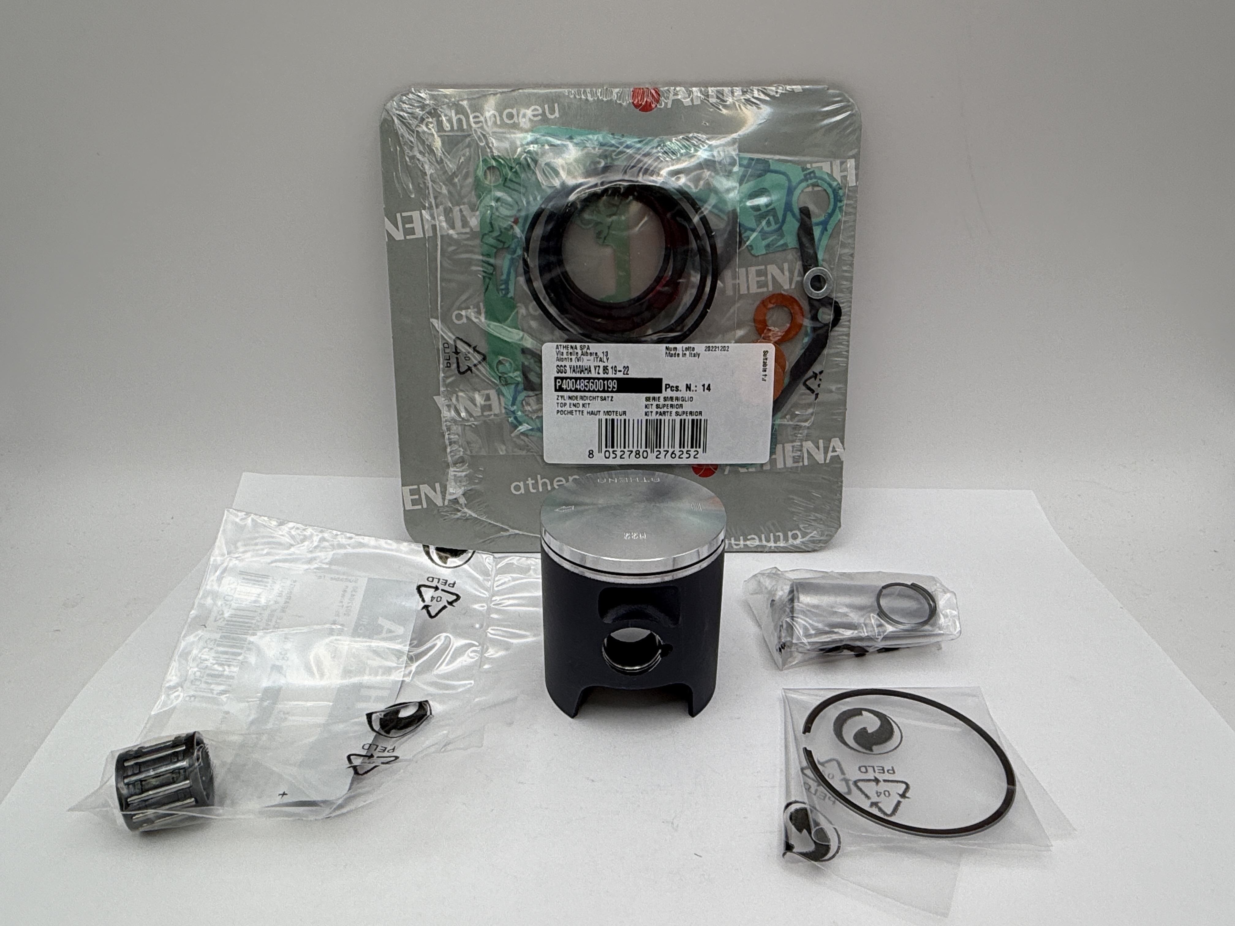 Athena Top End Rebuild Kit (Cast Lite Piston + Top Set + Small End) Yamaha YZ85 19-23 (47.46mm B Piston)