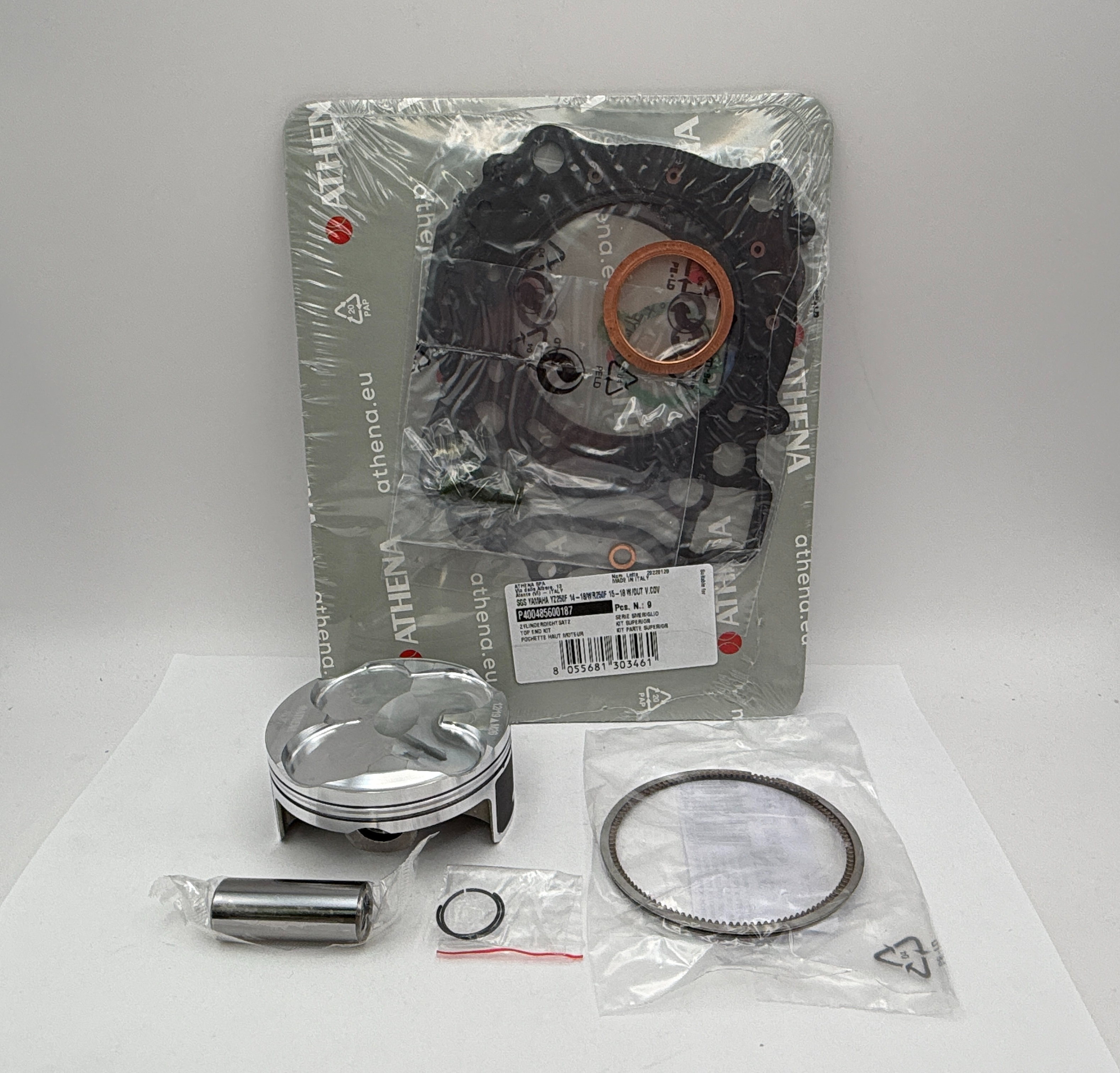 Athena Top End Rebuild Kit (Forged Piston + Top Set) Yamaha YZ250F 14-15 (76.97mm B Piston)
