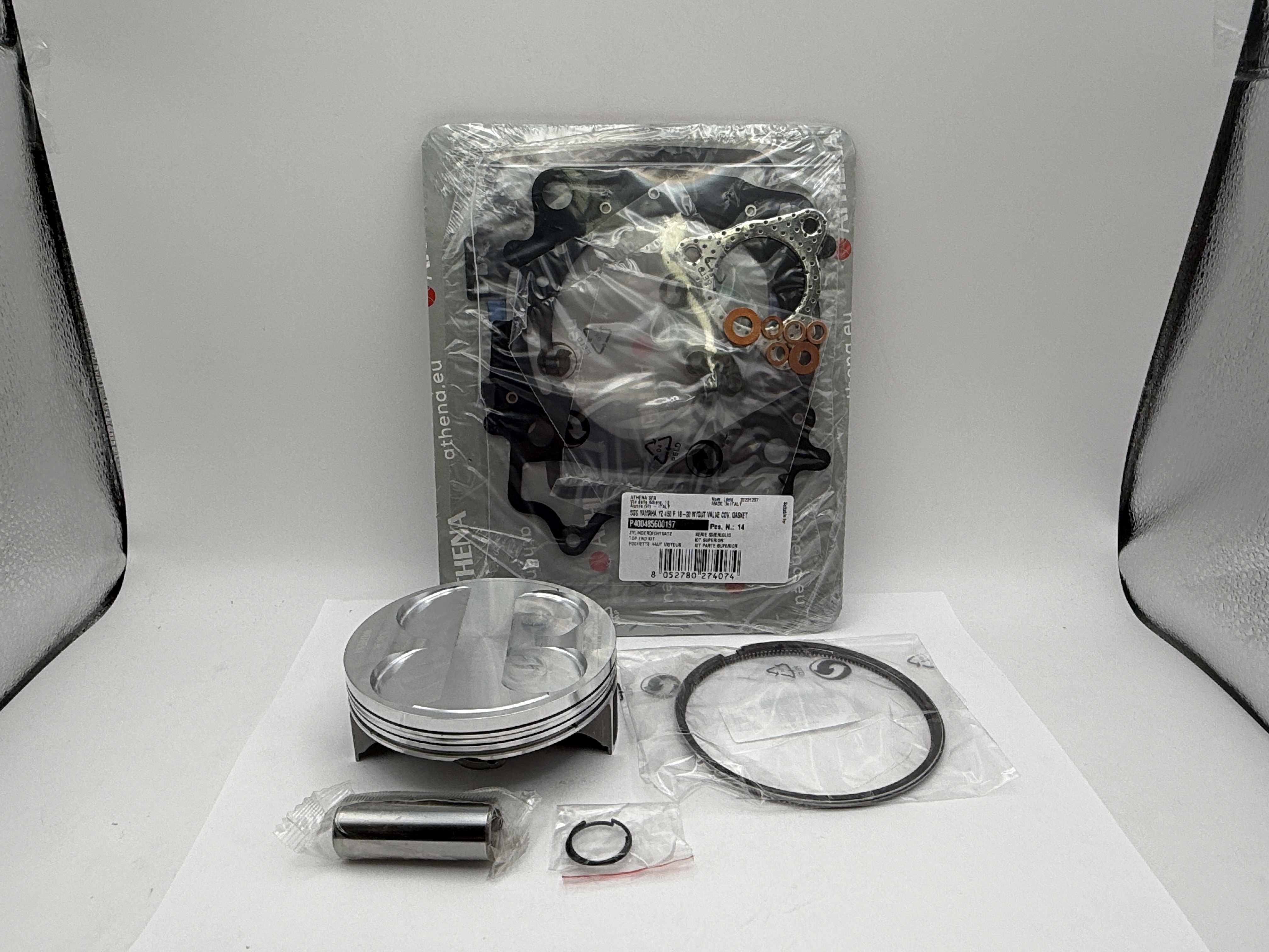 Athena Top End Rebuild Kit (Forged Piston + Top Set) Yamaha YZ450F 18-19, YZ450FX 19-20, WR450F 19-20 (96.96mm B Piston)
