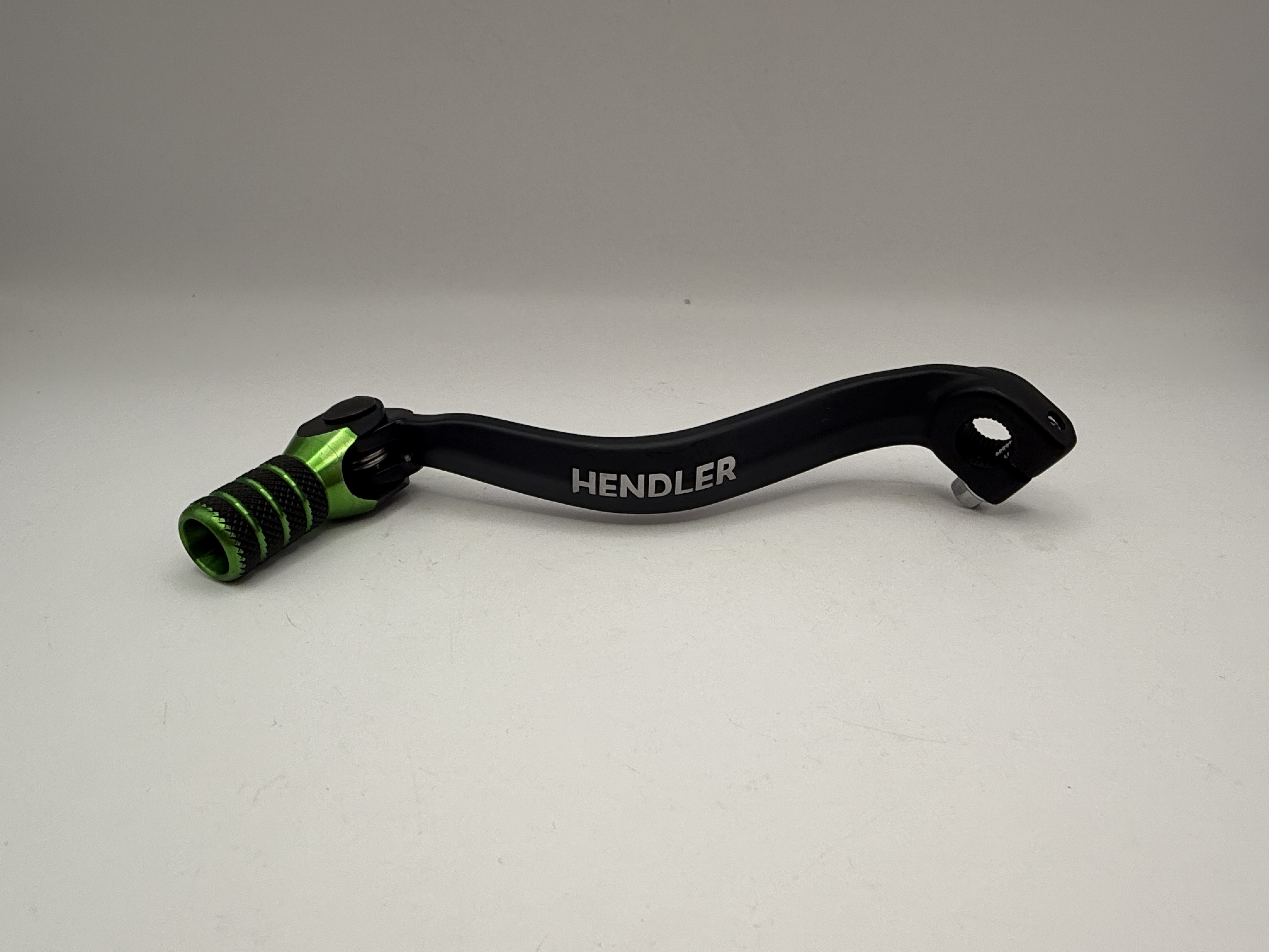 Hendler Gear Lever Alloy Black with Green Tip Kawasaki KX80 81-00, KX85 01-20, KX125 83-93, KX250 83-93