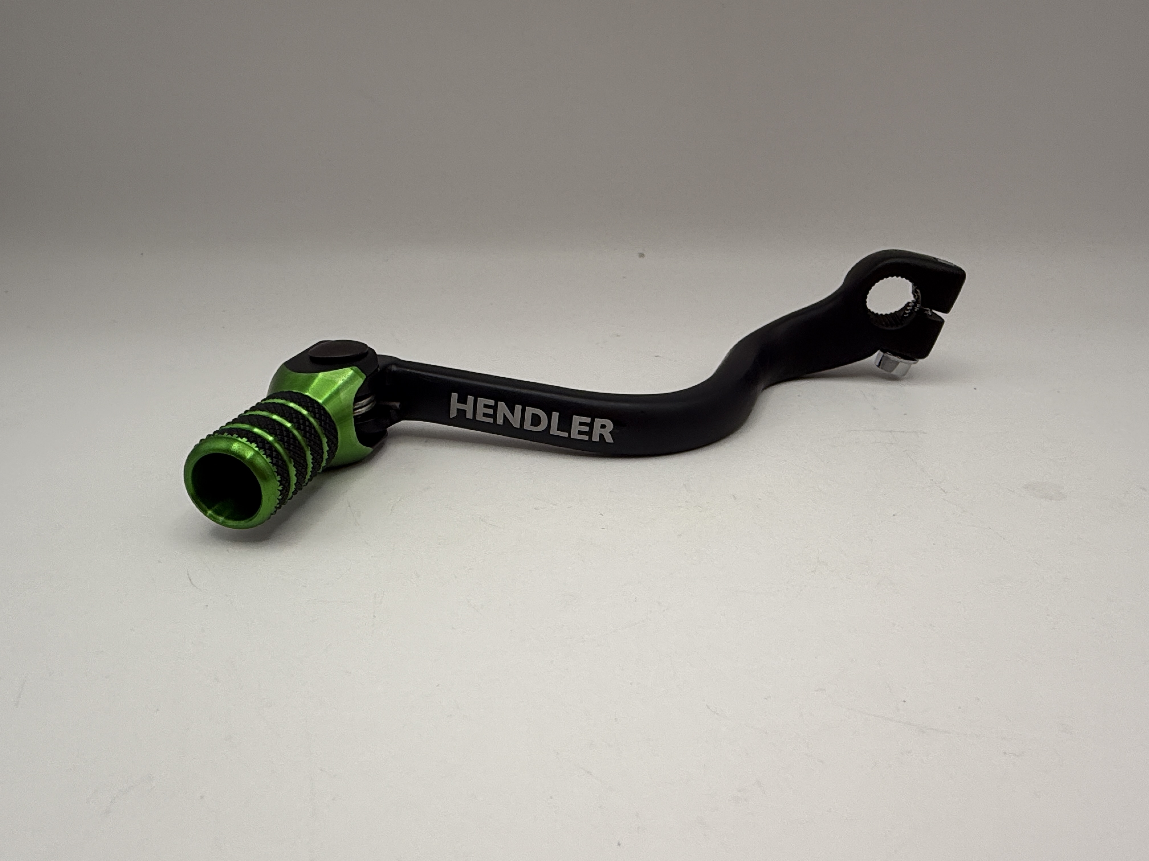 Hendler Gear Lever Alloy Black with Green Tip Kawasaki KX125 94-02, KX250 94-08