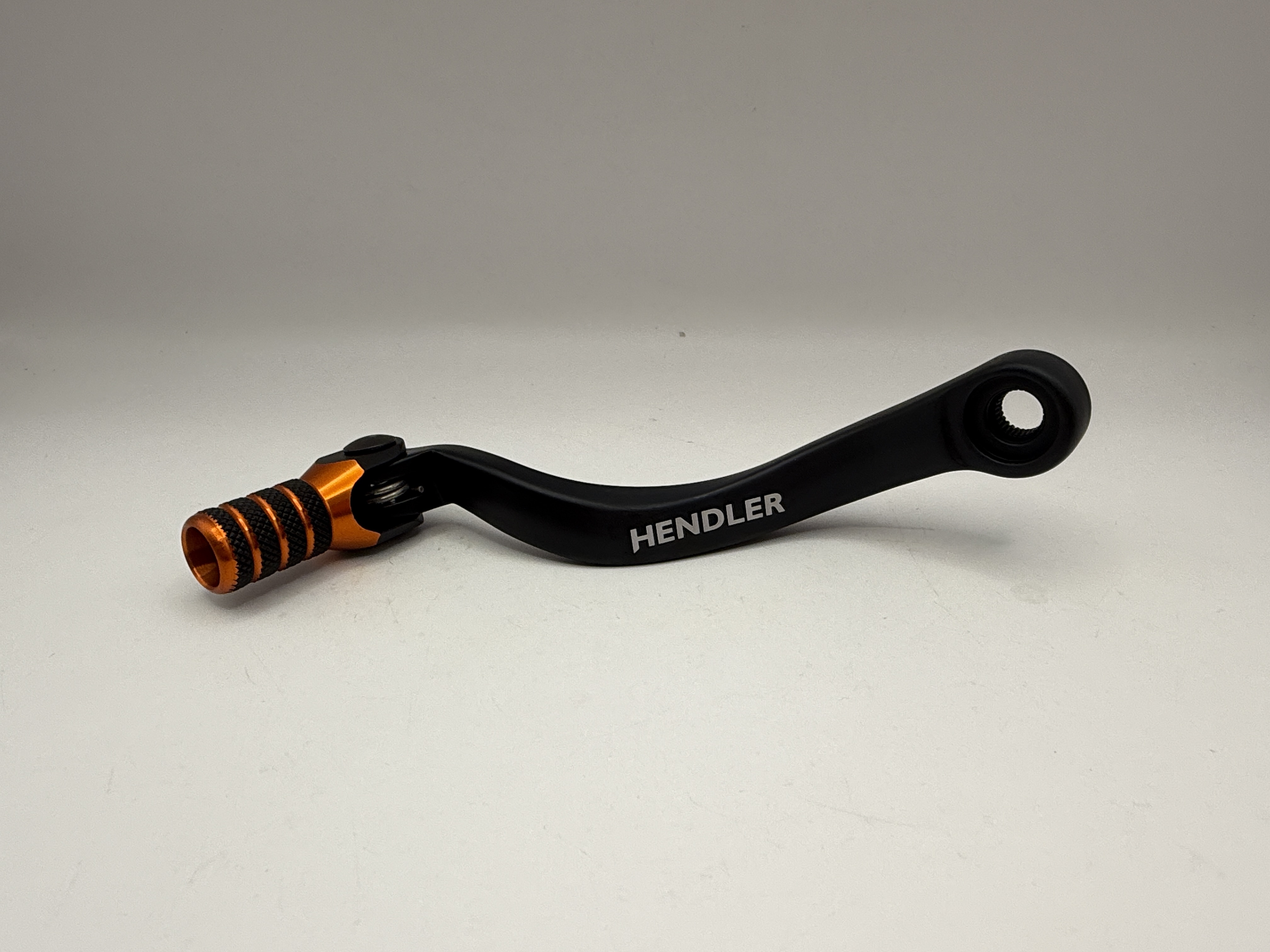 Hendler Gear Lever Alloy Black with Orange Tip KTM 125-200 EXC Models 01-16, 250 EXC 01-03, 125 SX 98-15, 200 SX 03-04, 250 SX-F 13-15, 350 SX-F 11-15, 450 SX-F 07-12, Husqvarna TC125 14-16, FC250-350 14-15, Husaberg TE125 12-14