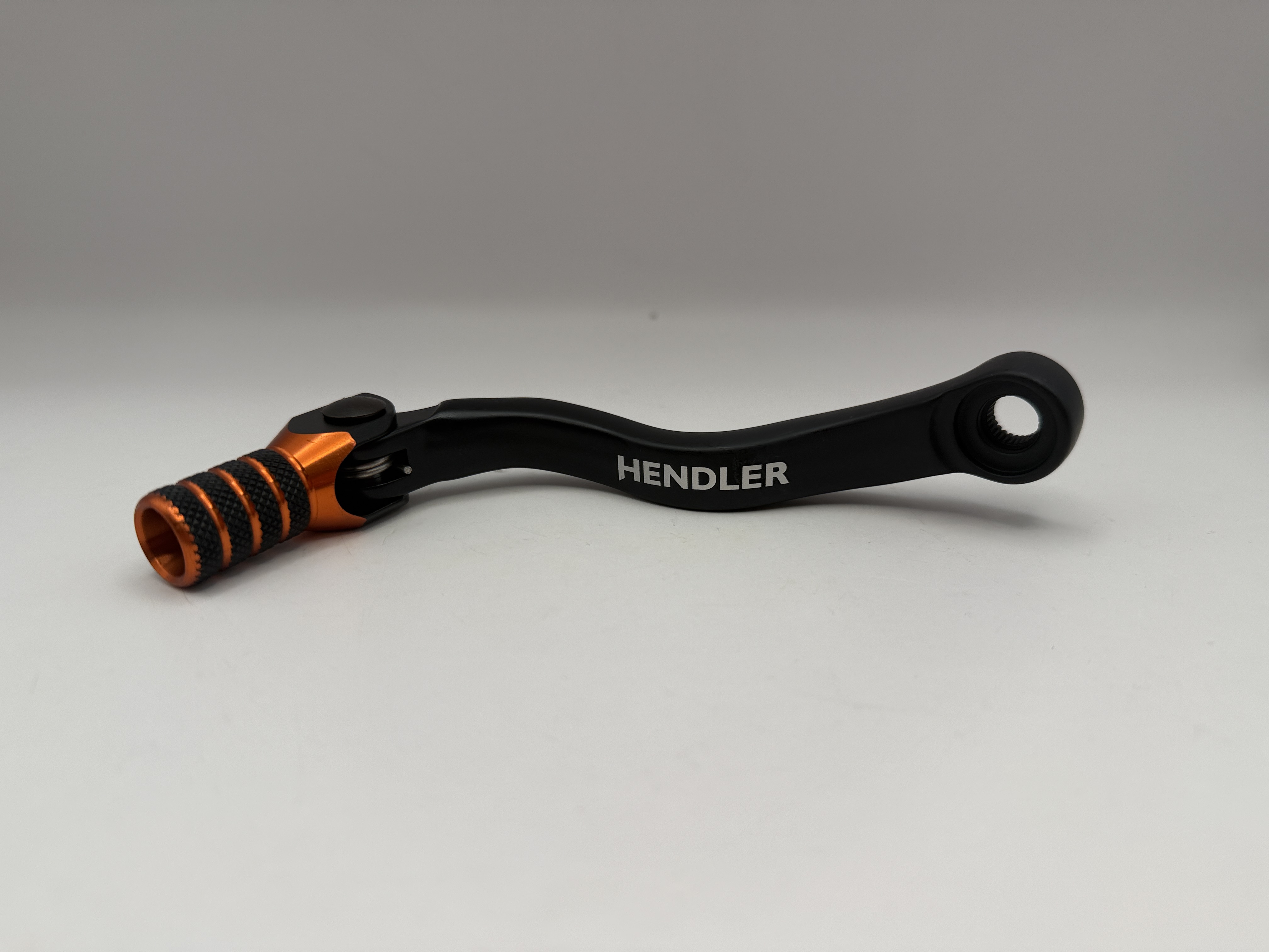 Hendler Gear Lever Alloy Black with Orange Tip KTM 250 SX 05-16, 250 SX-F 05-10, 250 EXC 94-16, 250 EXC-F 06-10, 300 EXC 94-16, Husqvarna TC250 14-16, TE250 14-16, TE300 14-16