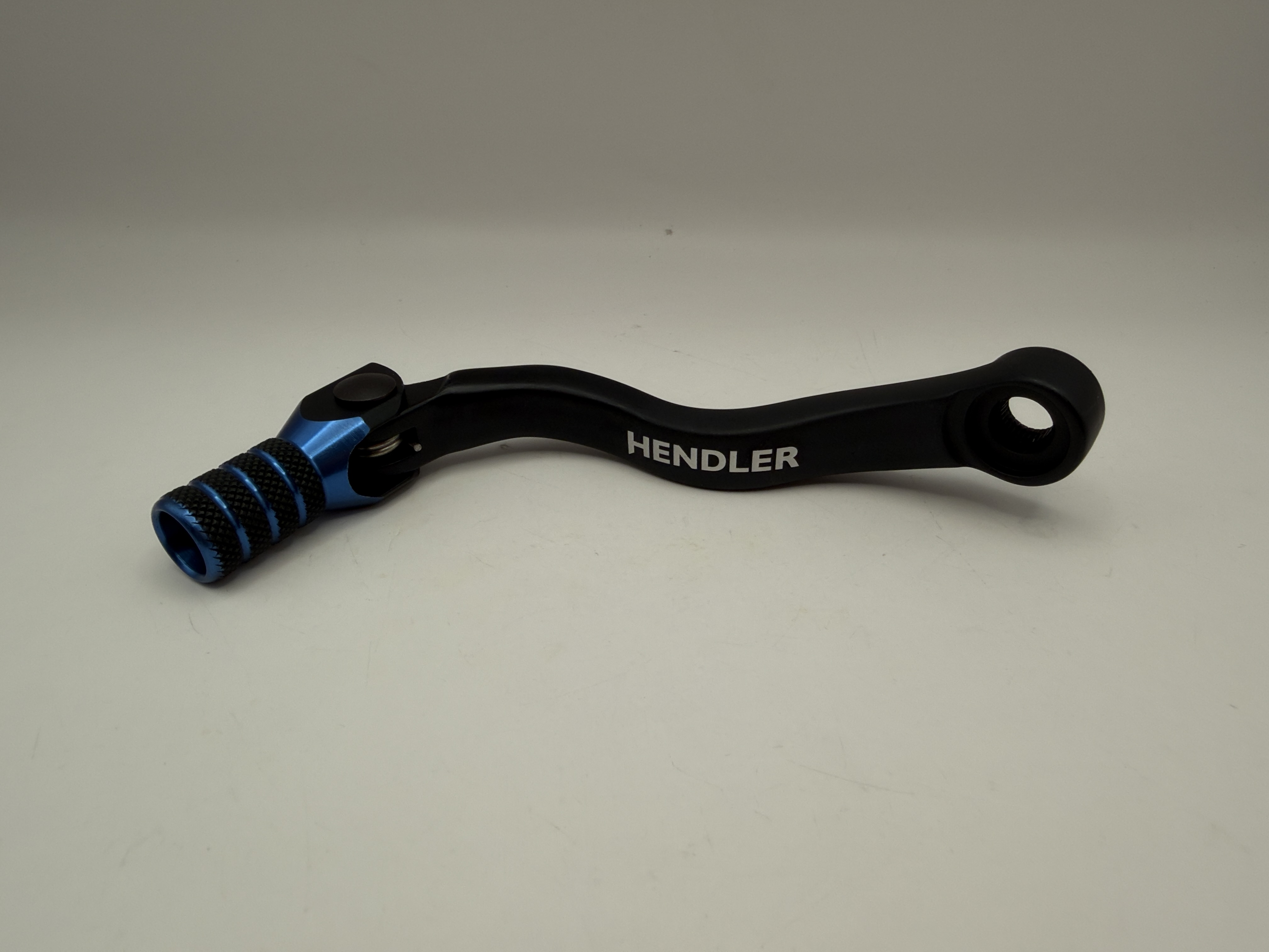 Hendler Gear Lever Alloy Black with Blue Tip KTM 250 SX 05-16, 250 SX-F 05-10, 250 EXC 94-16, 250 EXC-F 06-10, 300 EXC 94-16, Husqvarna TC250 14-16, TE250 14-16, TE300 14-16