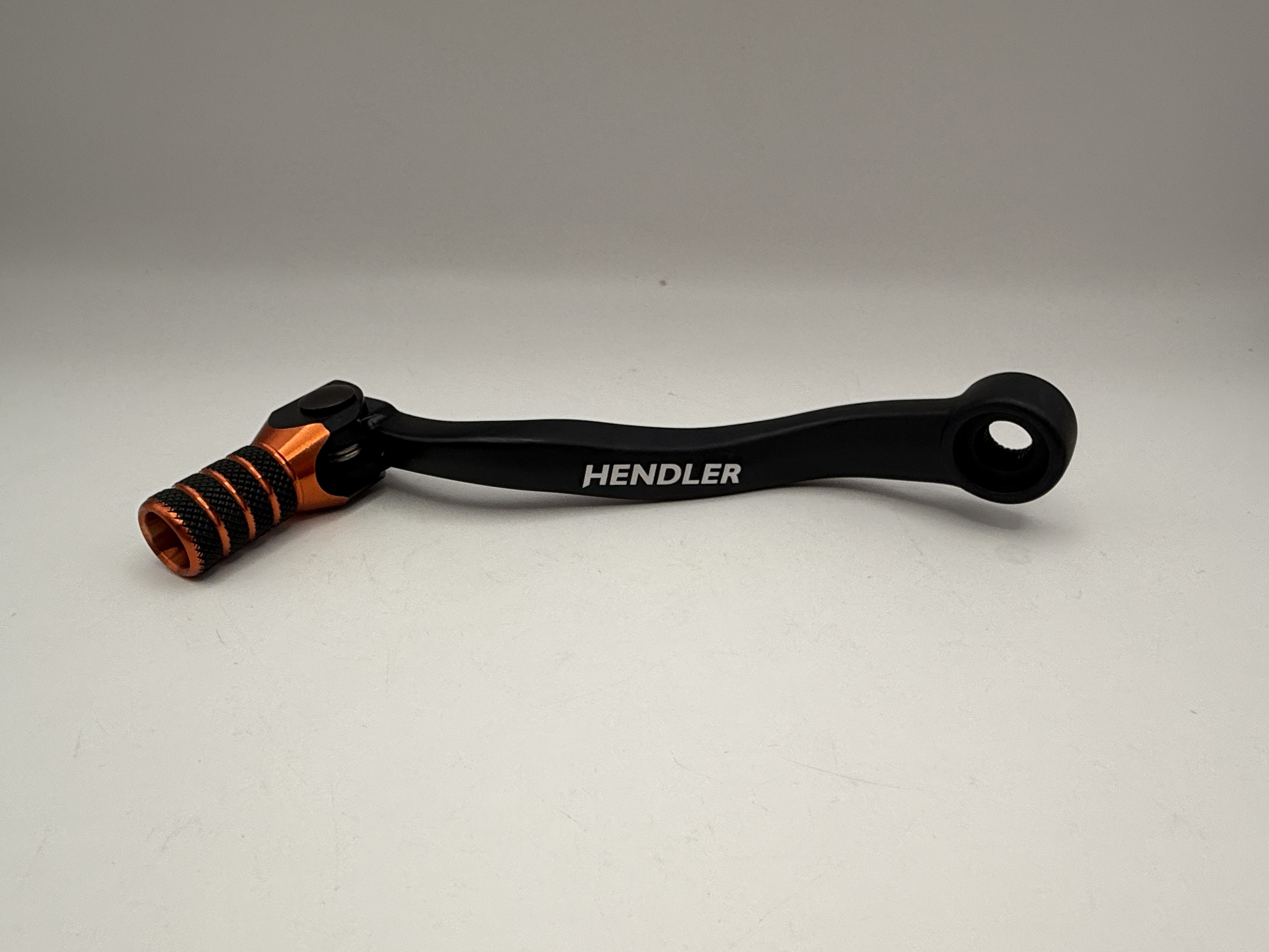 Hendler Gear Lever Alloy Black with Orange Tip KTM 250 XC 17-19, 250 EXC 17-20, 250 EXC TPI 18-20, 300 EXC TPI 18-20, 250 SX 17-20, Husqvarna TC250 17-20, TE250 17-20