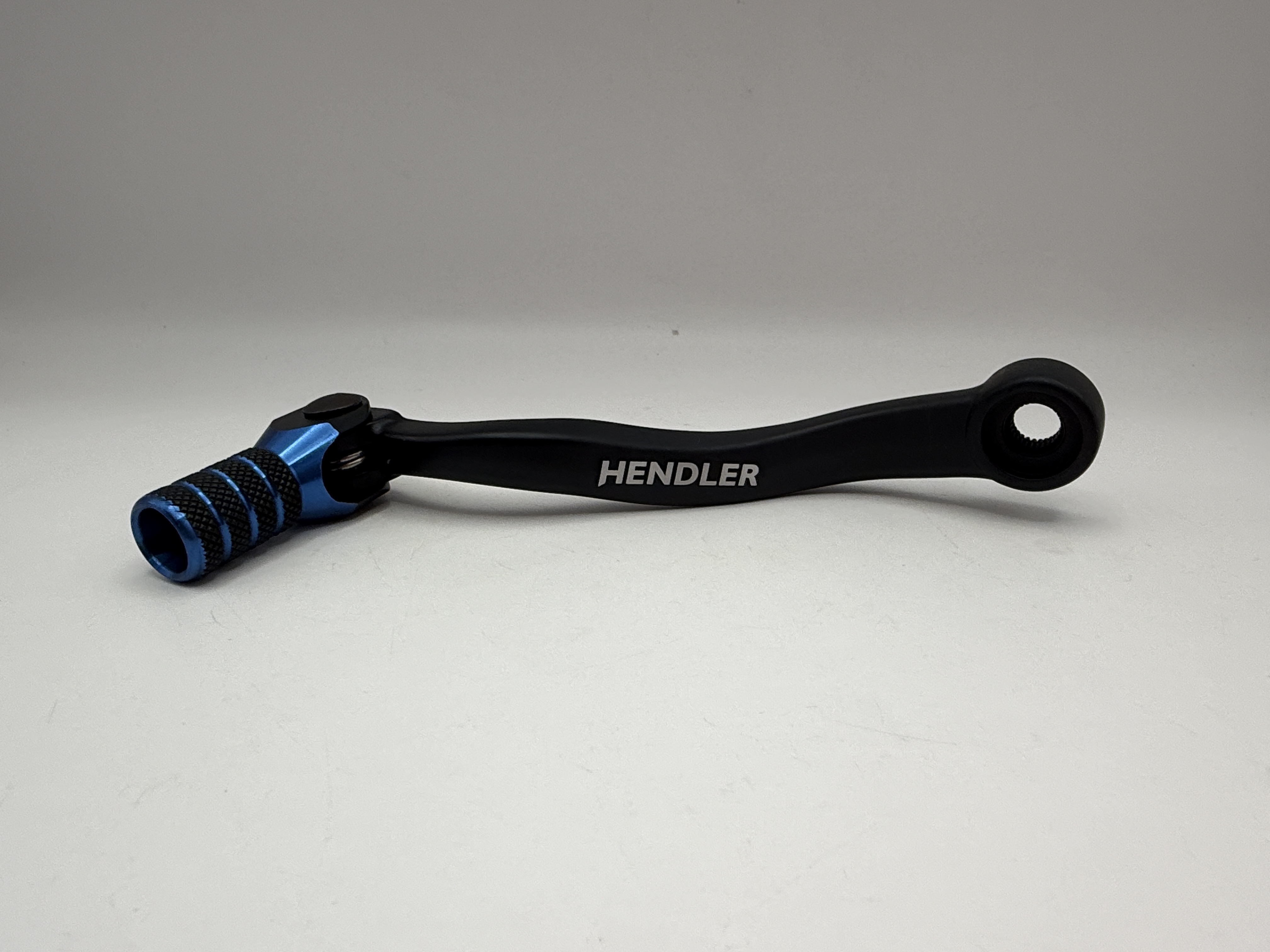 Hendler Gear Lever Alloy Black with Blue Tip KTM 250 XC 17-19, 250 EXC 17-20, 250 EXC TPI 18-20, 300 EXC TPI 18-20, 250 SX 17-20, Husqvarna TC250 17-20, TE250 17-20