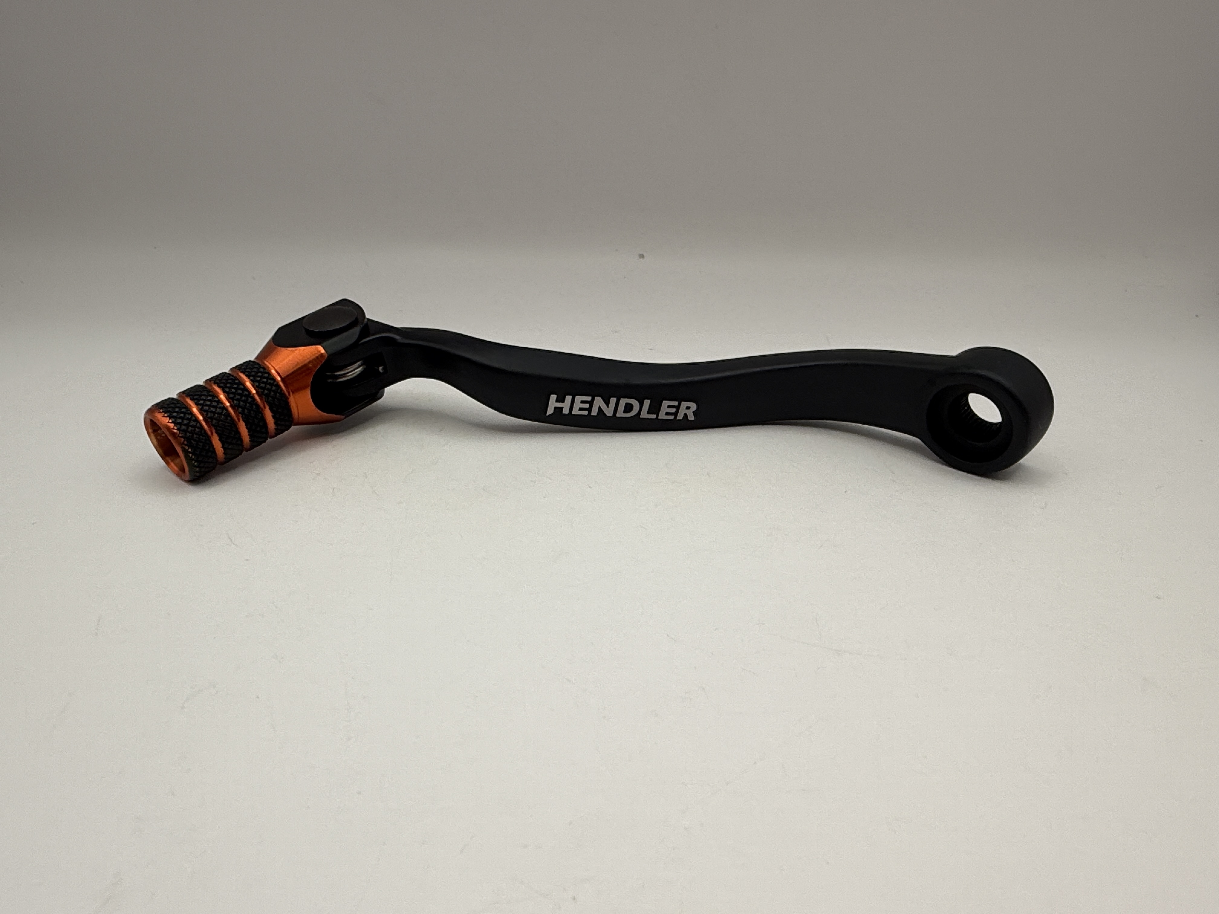 Hendler Gear Lever Alloy Black with Orange Tip KTM 250 EXC-F 17-20, 350 SXC-F 17-20, 250 SX-F 16-20, 350 SX-F 16-20, Husqvarna FC250 16-20, FC350 16-20, FE250 17-20, FE350 17-20