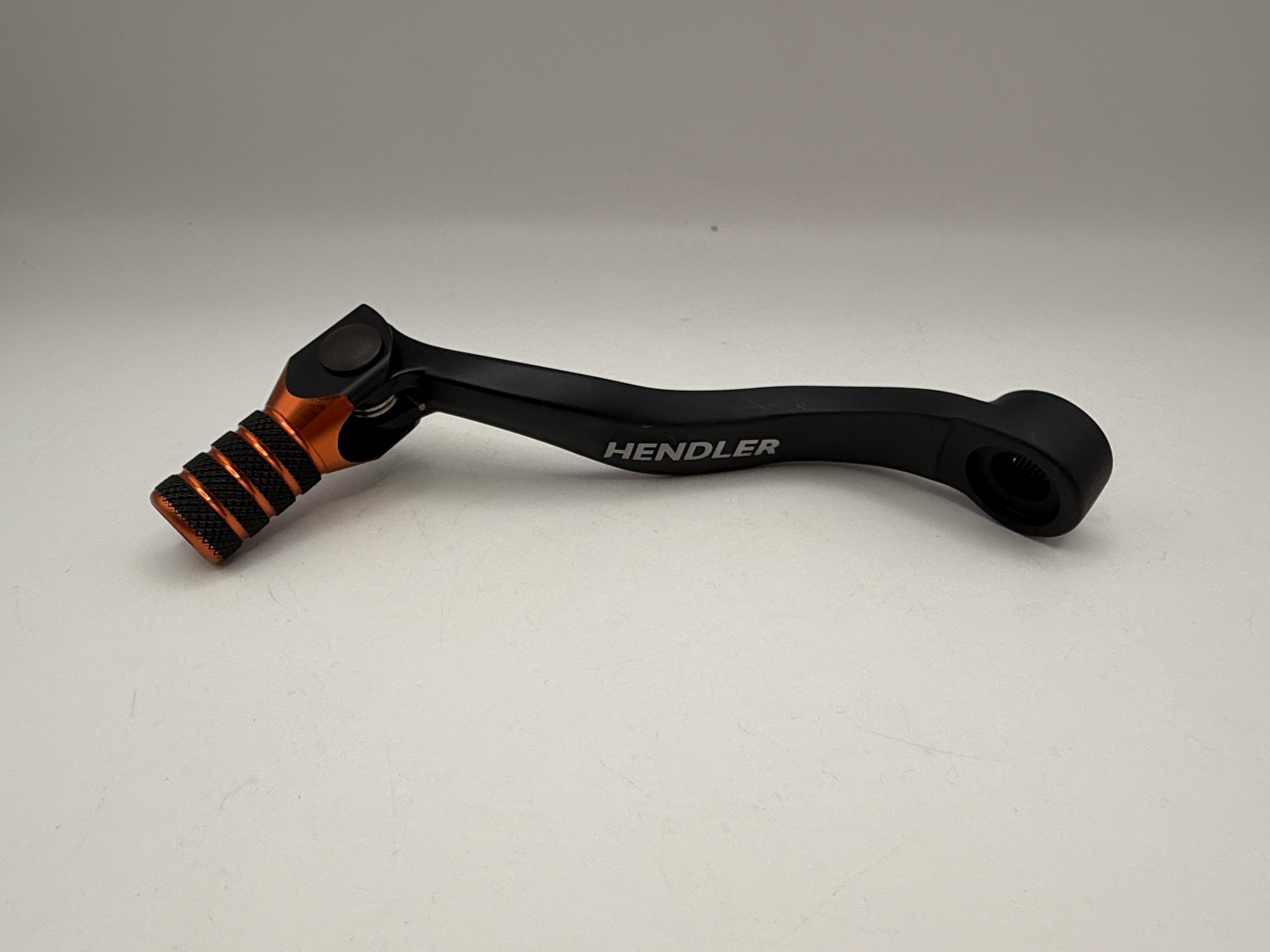 Hendler Gear Lever Alloy Black with Orange Tip KTM 450 EXC-F 17-20, 500 EXC-F 12-20, 125 SX-F 16, 450 SX-F 16-20, Husqvarna TC125 16, FC450 16-20, FE450 17-20