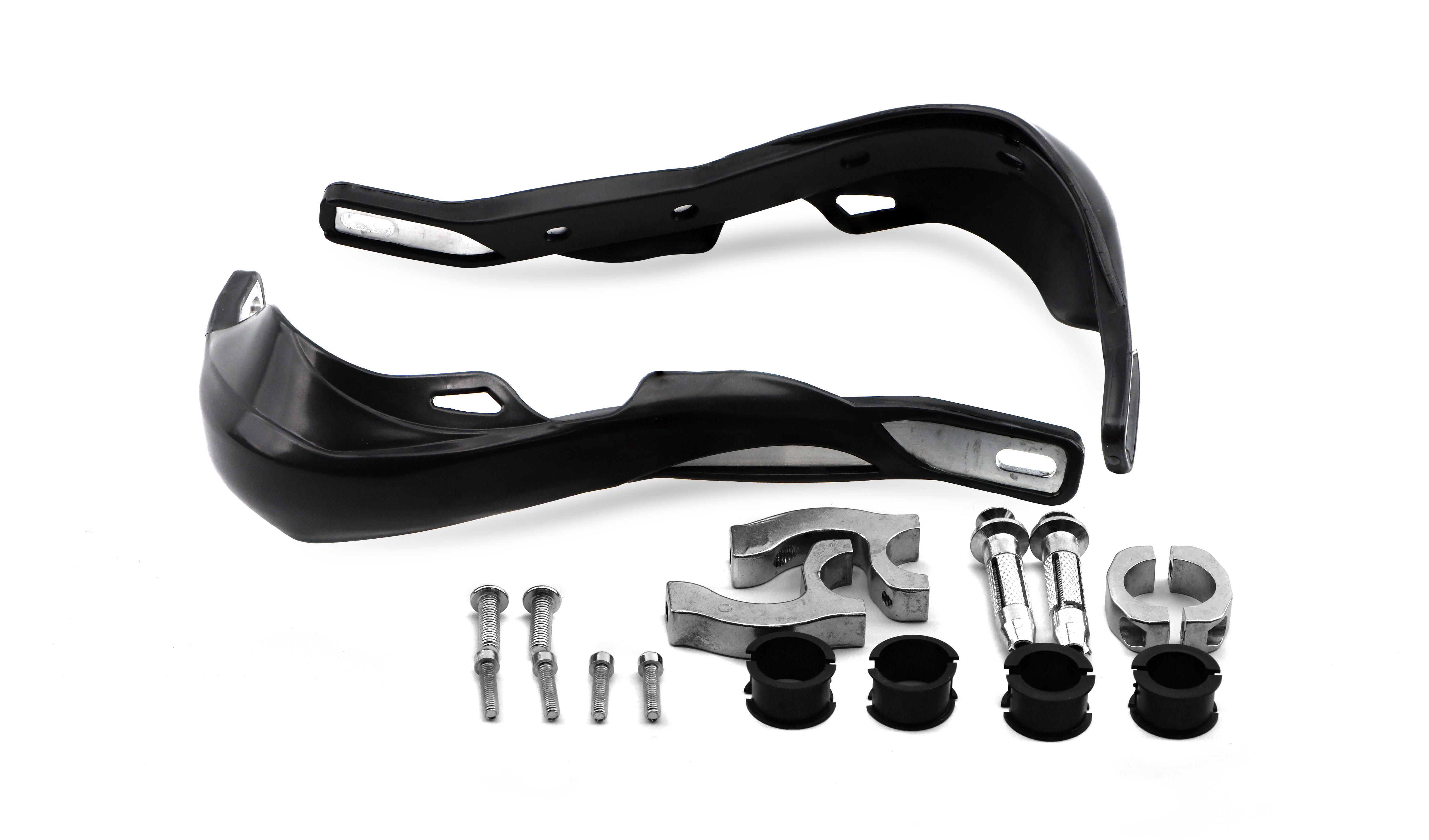 Hendler Handguards Wrap Around Black With Alloy Reinforcement Bar & Full Fitting Kit