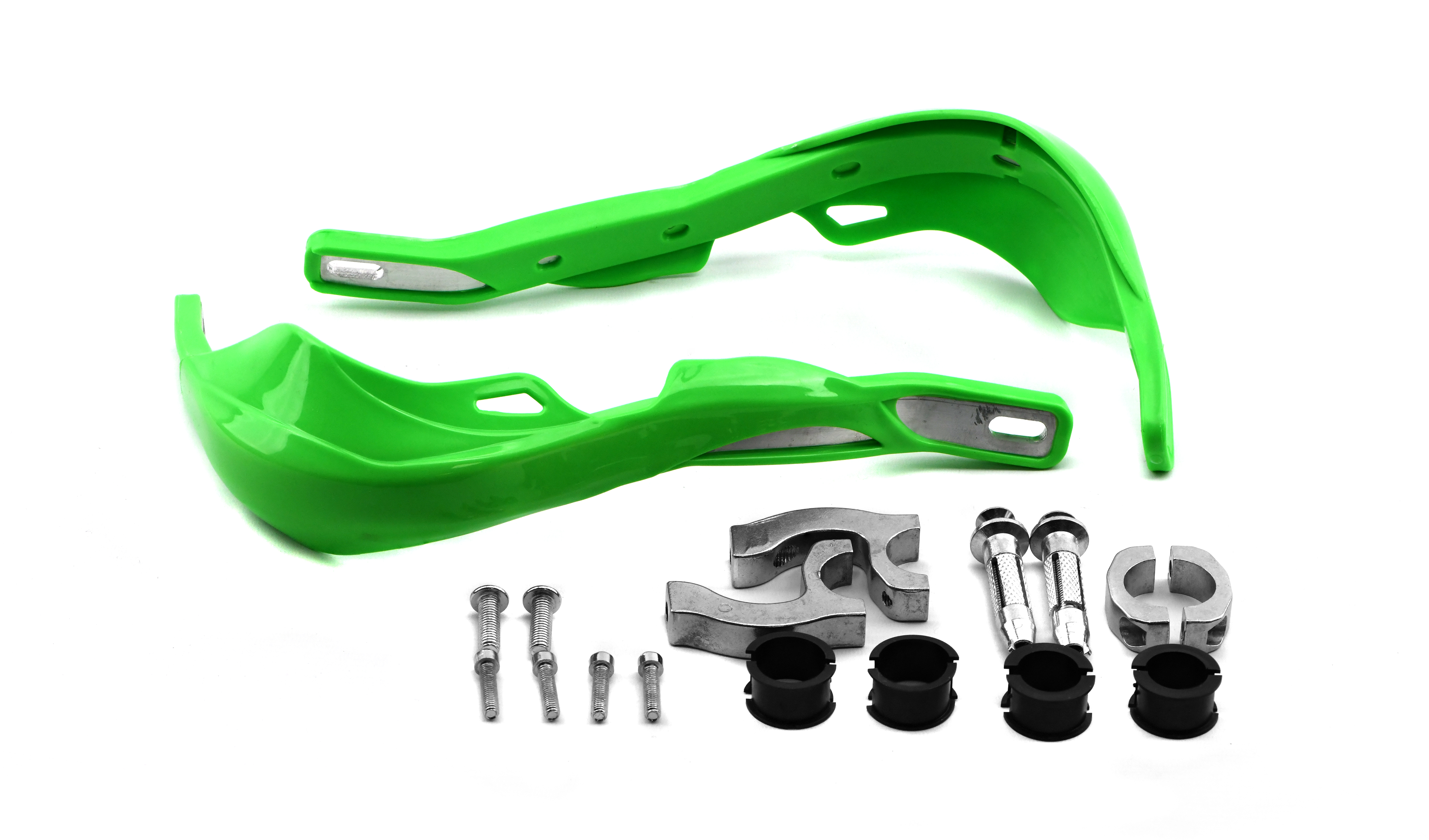 Hendler Handguards Wrap Around Green With Alloy Reinforcement Bar & Full Fitting Kit