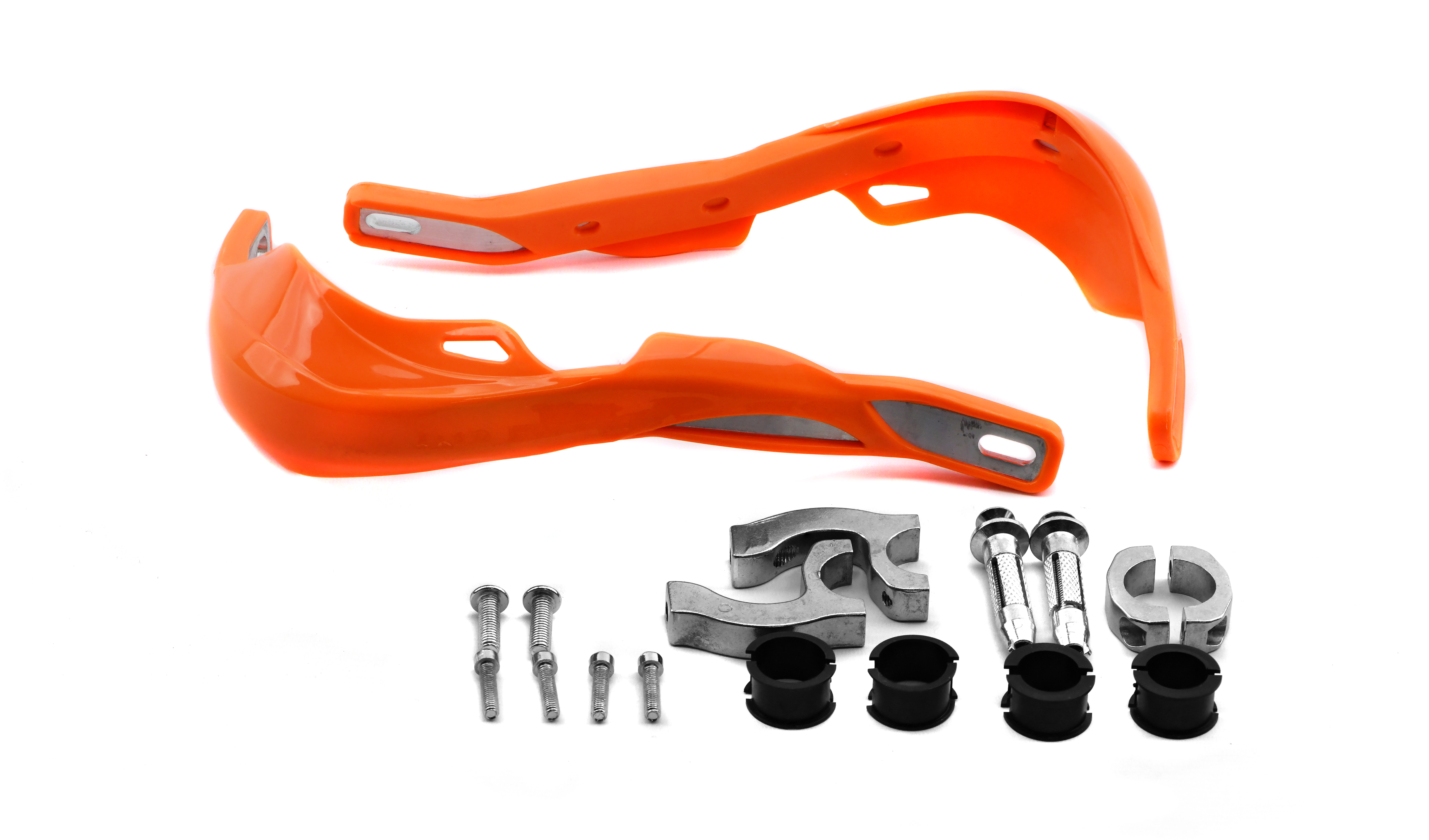 Hendler Handguards Wrap Around Orange With Alloy Reinforcement Bar & Full Fitting Kit