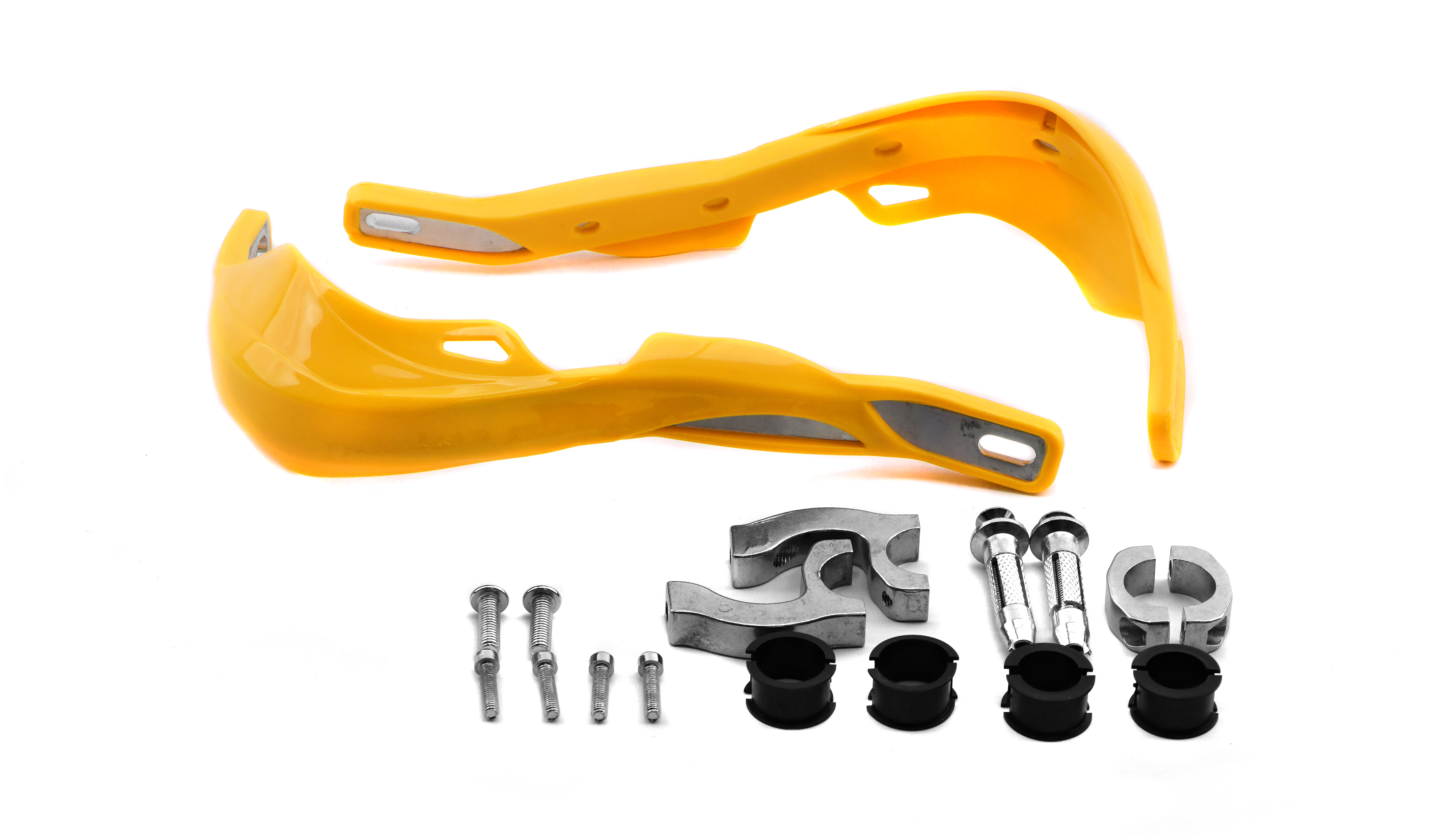 Hendler Handguards Wrap Around Yellow With Alloy Reinforcement Bar & Full Fitting Kit