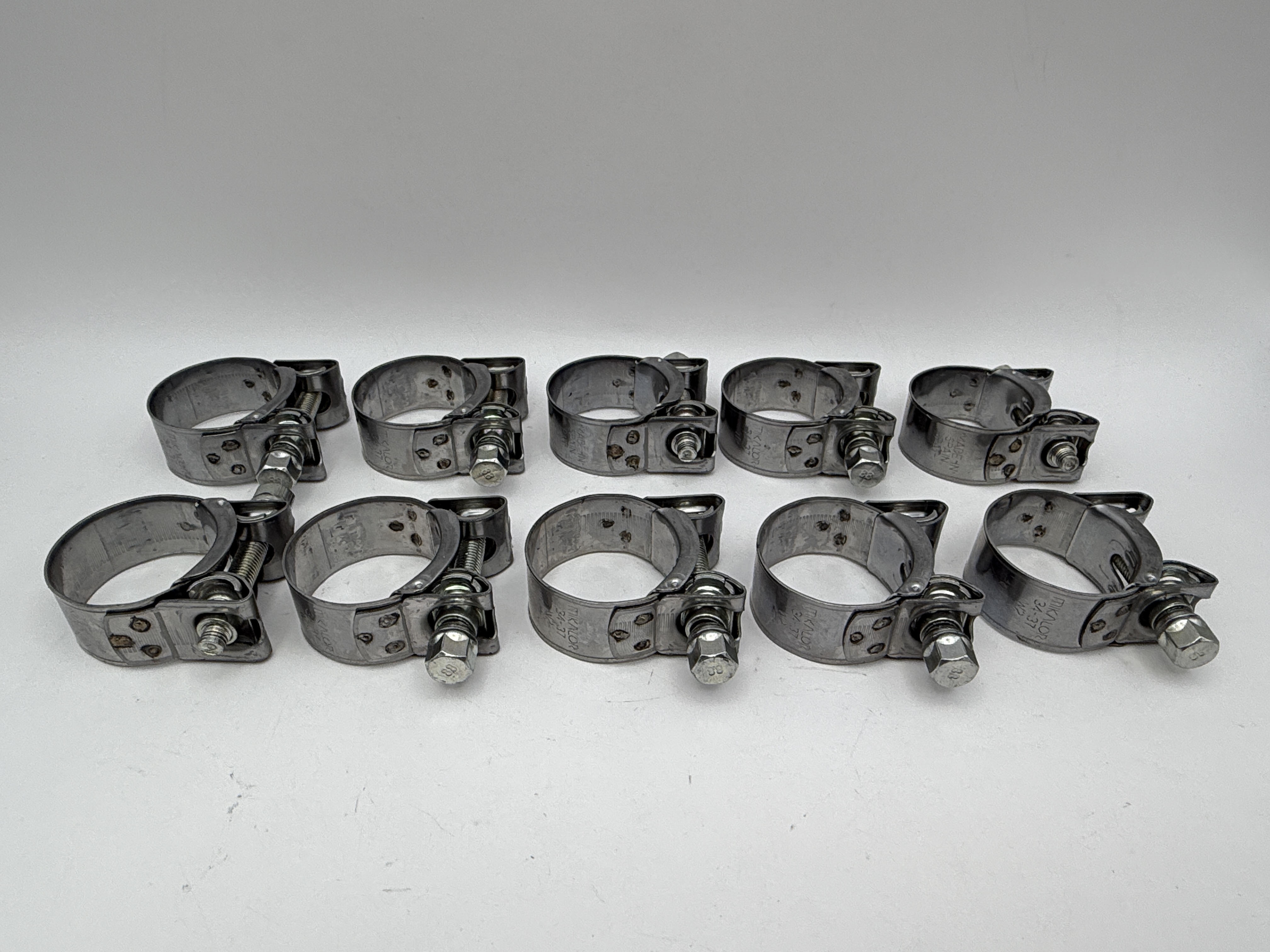 Mikalor Exhaust Clamps 34-37mm Stainless Steel With Zinc Bolt