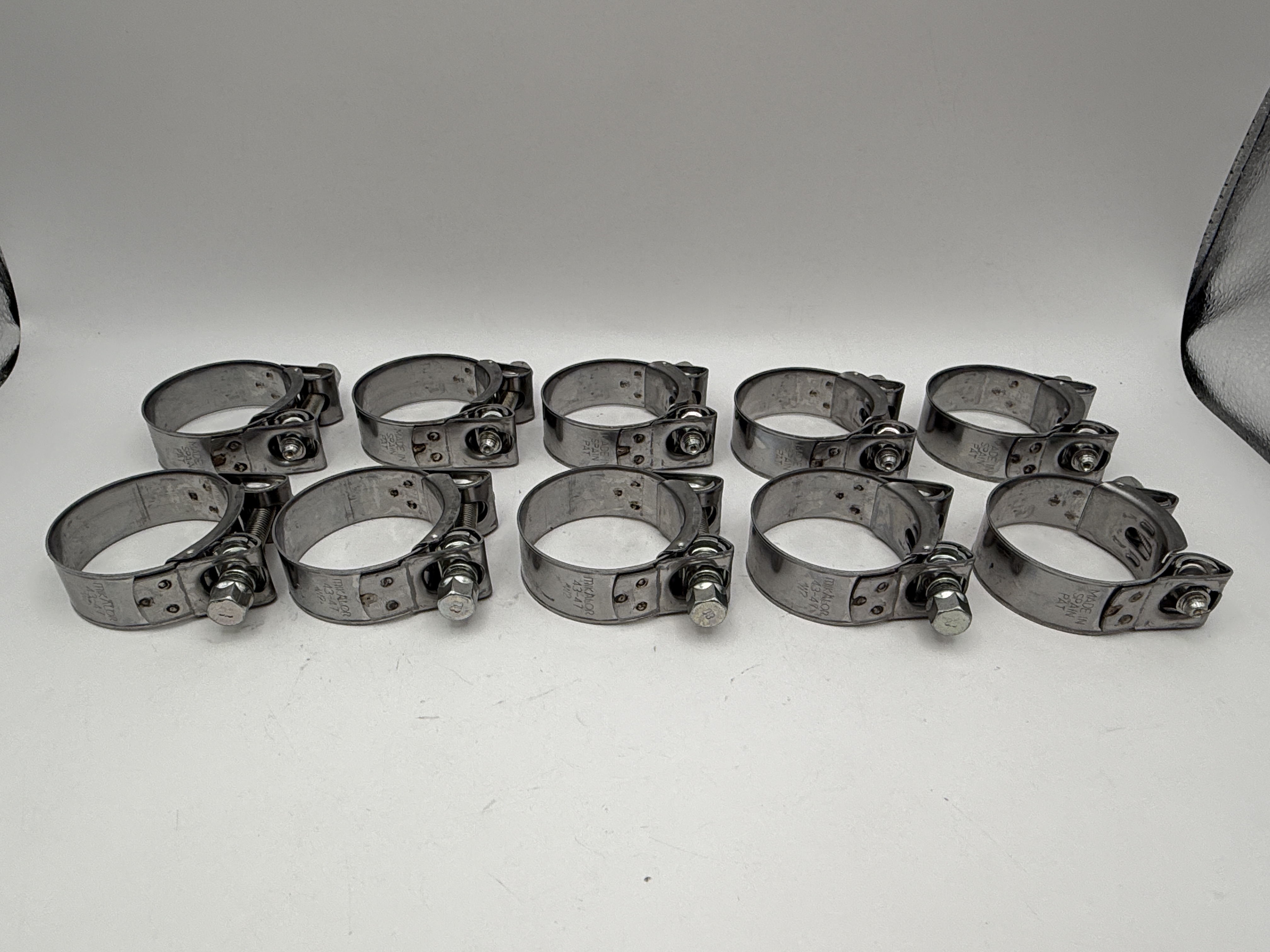 Mikalor Exhaust Clamps 43-47mm Stainless Steel With Zinc Bolt