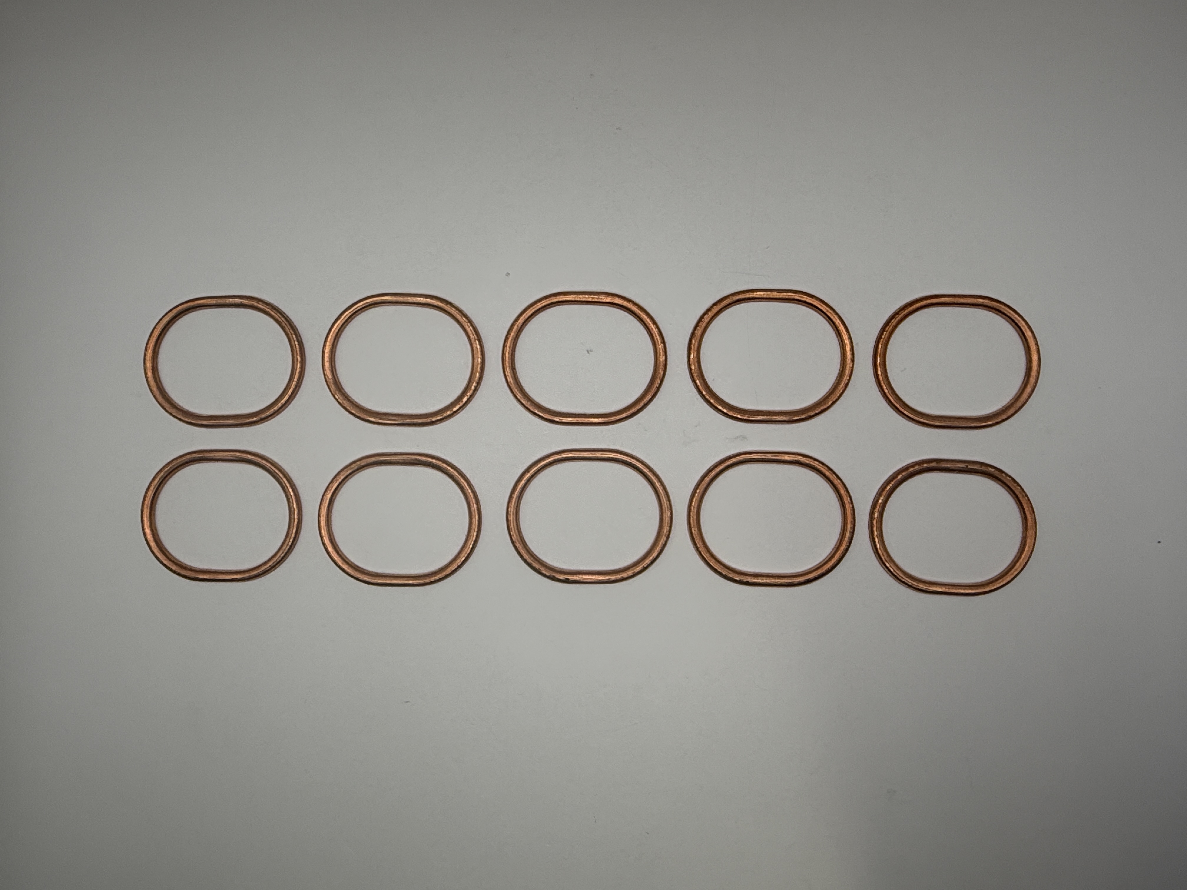 Hendler Exhaust Gaskets Oval Kawasaki KLR600 Copper OD 61mm/50mm ID 51mm/40mm Depth 3mm